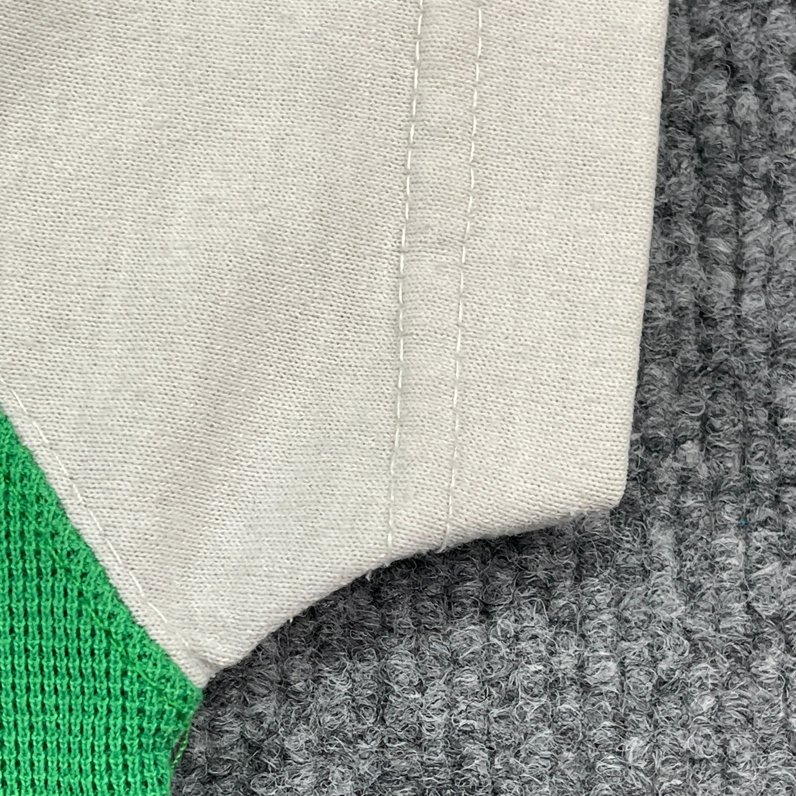 Vintage 80s Hang-Ten Waffle Knit Raglan Shirt TEENS XS 14×18 Green White