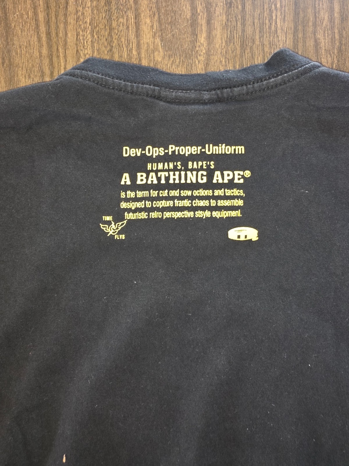 Bathing APE Green Camo Ape Head Black Tee, men’s large, excellent condition