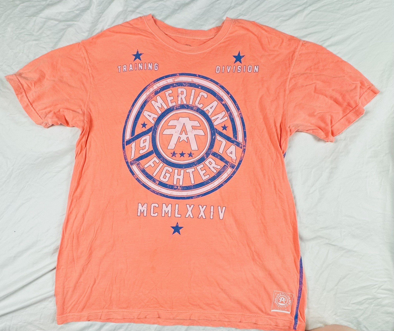 American Fighter Premium Athletics 1974 Neon Orange Graphic T-Shirt Men’s XL