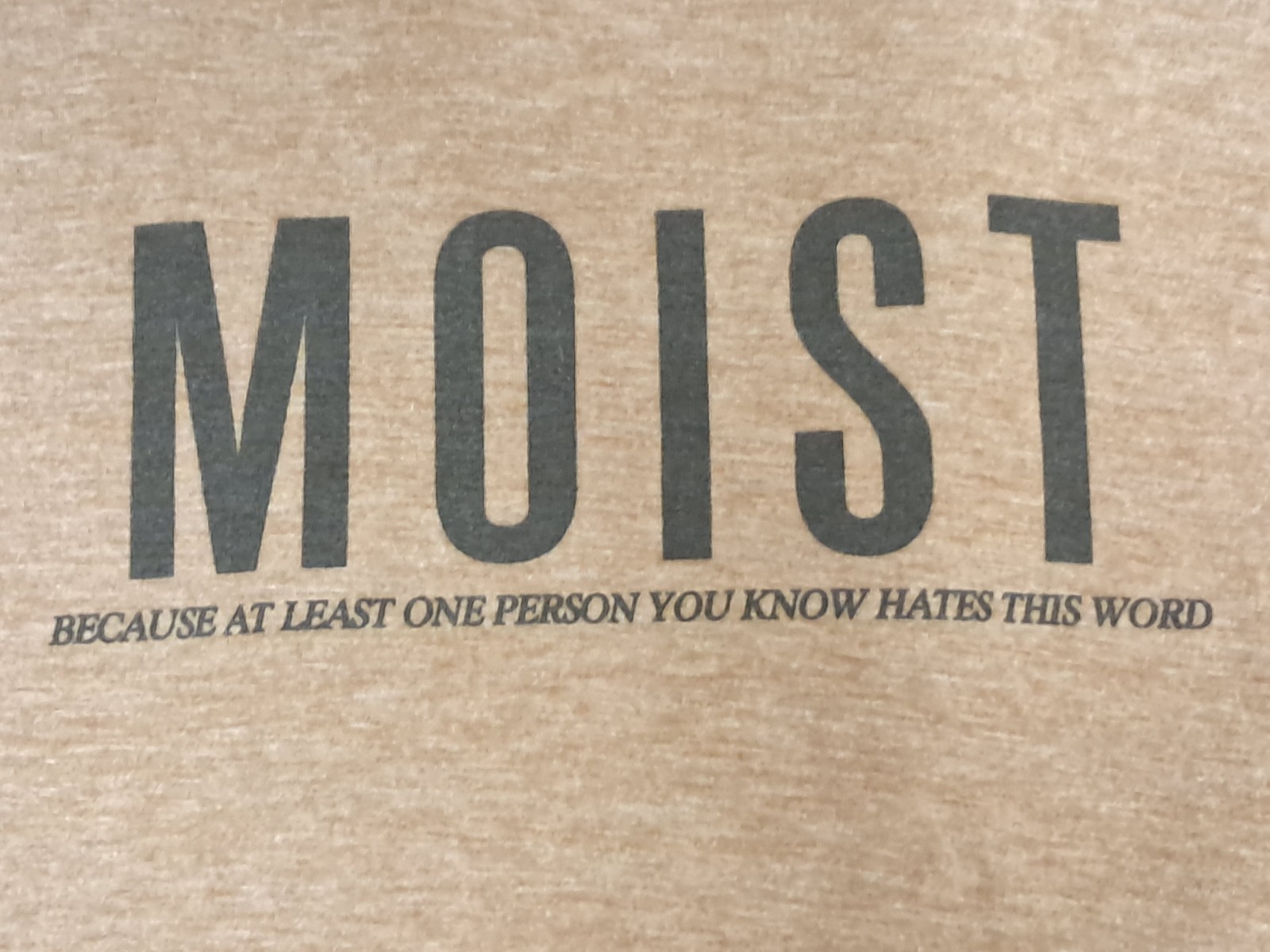 MOIST Because Someone Hates This Word T shirt XL Funny Sarcastic Humor Tee