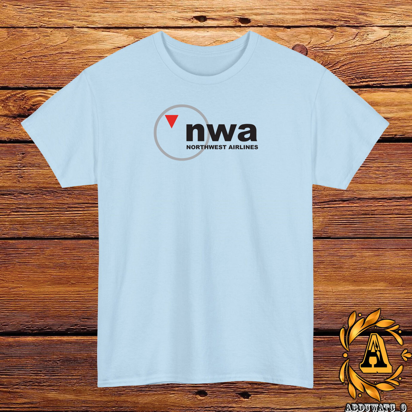 NWA Northwest Airlines LOGO T-Shirt Black/Grey/White/Navy /Red/Light Blue S-5XL