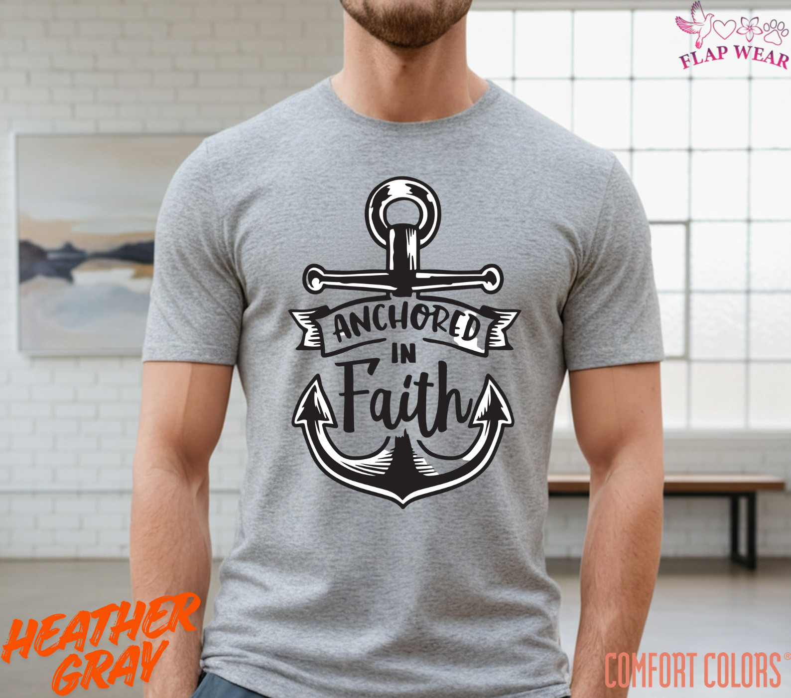 Unisex Anchored In Faith T-Shirt, Men T shirt,Women T shirt Gift Christian Top