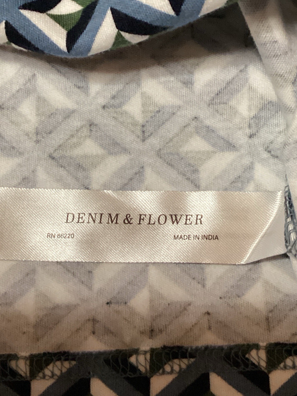 Denim & Flower Ricky Singh Textured Shirt With Geometric Pattern Men’s Large