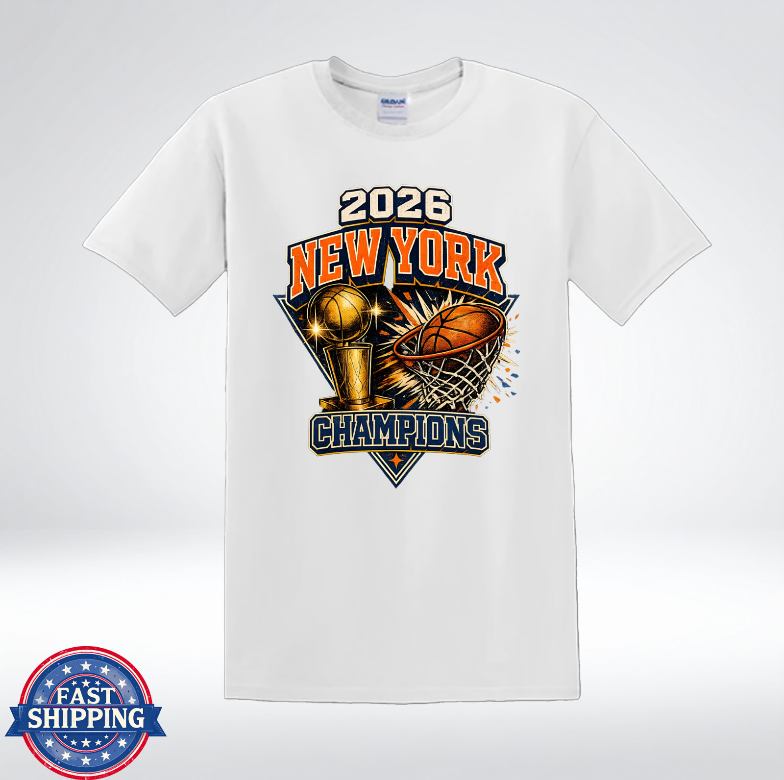 NYC Basketball Champions 2026 Victory Trophy Retro Sports T-Shirt