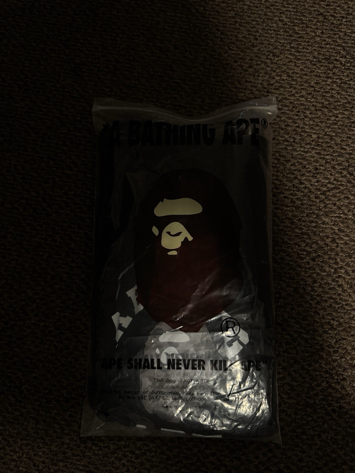 A Bathing Ape BAPE College Logo Graphic Tee Men’s L Black Cotton Jersey