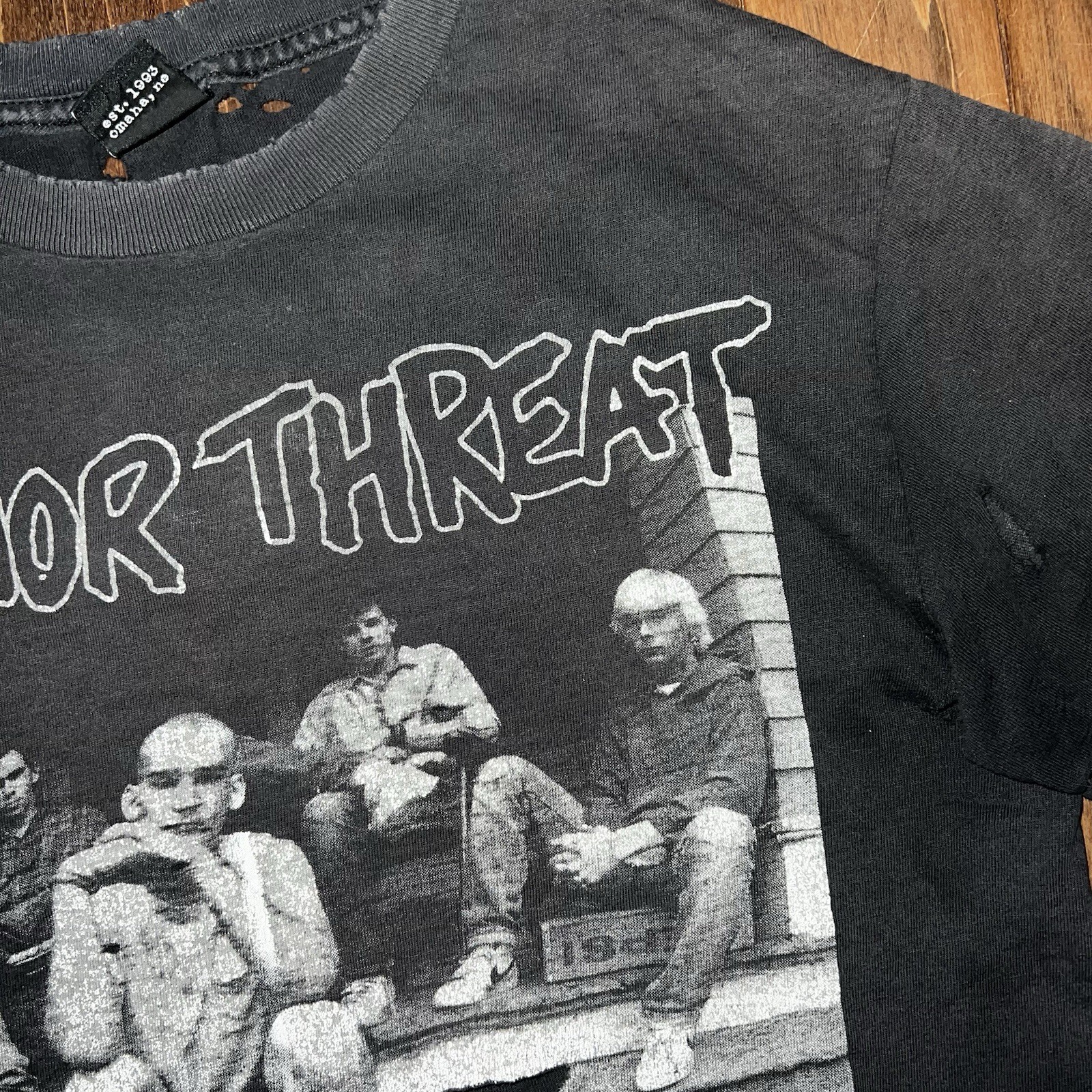 Vtg Y2k Impact Merchandising Minor Threat Punk Band Faded Distressed T Shirt S