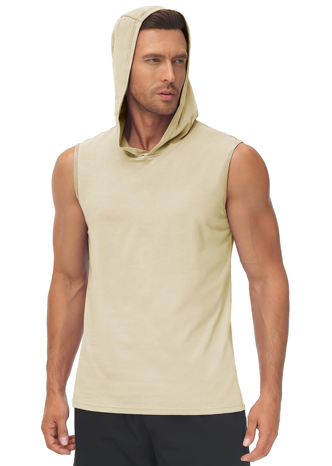 Men’s Hoodie Sleeveless Muscle Shirts Gym Workout Casual Running Sport Summer T