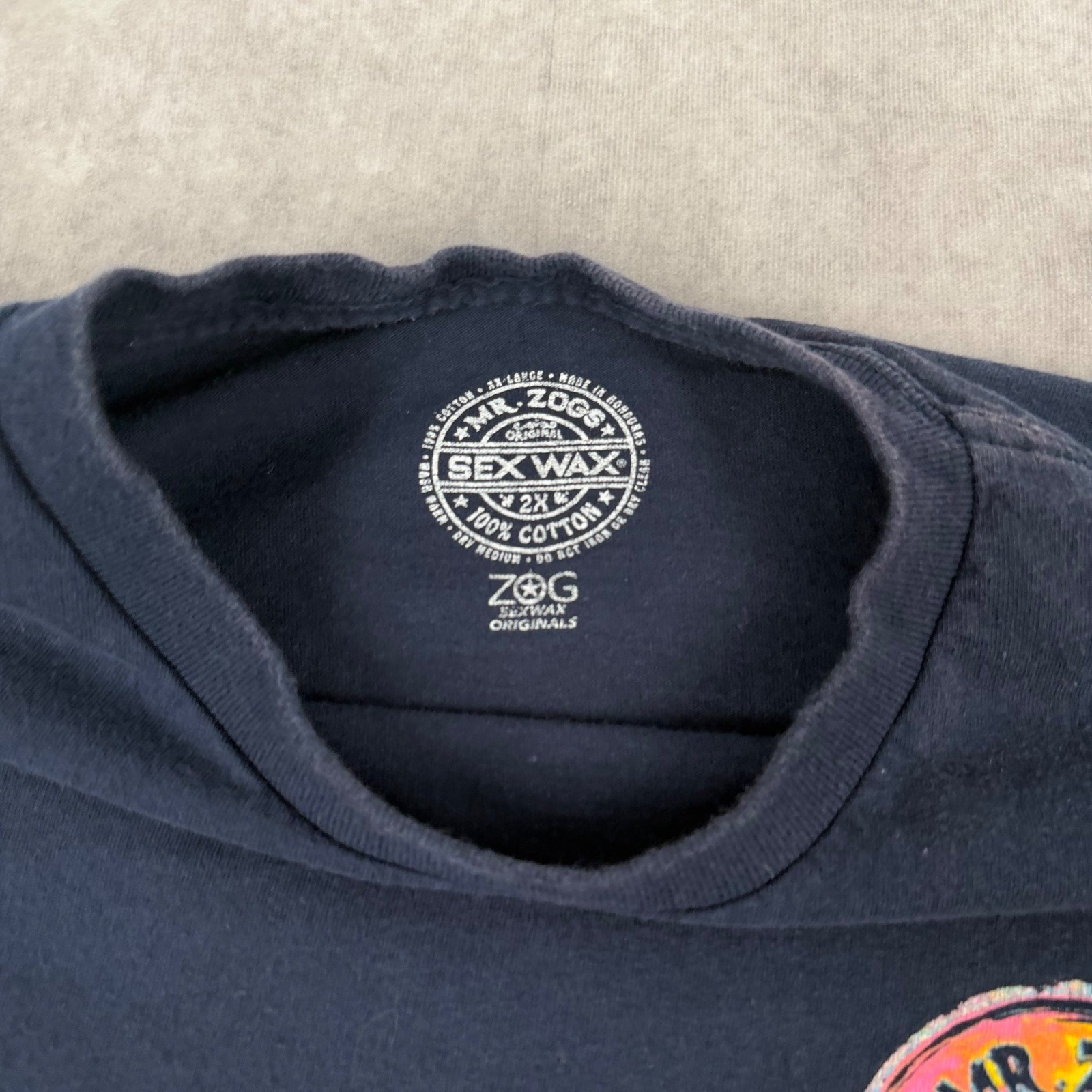Mr Zogs Sex Wax T Shirt Navy Blue Surf Skate Graphic Tee