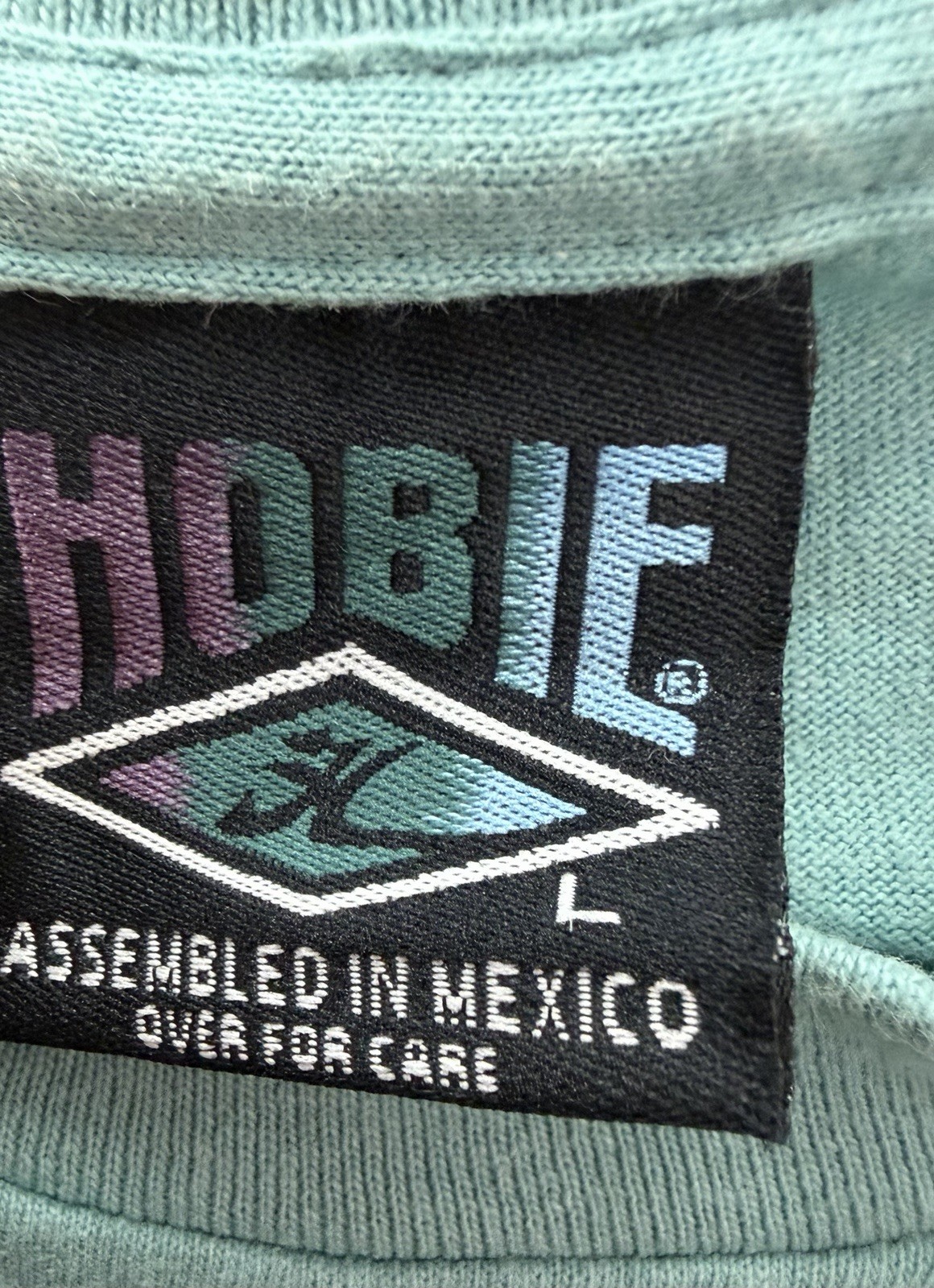 Vintage Hobie Shirt Mens Large Tight Fit 90s Surf T-shirt Windsurfing Vaporwave