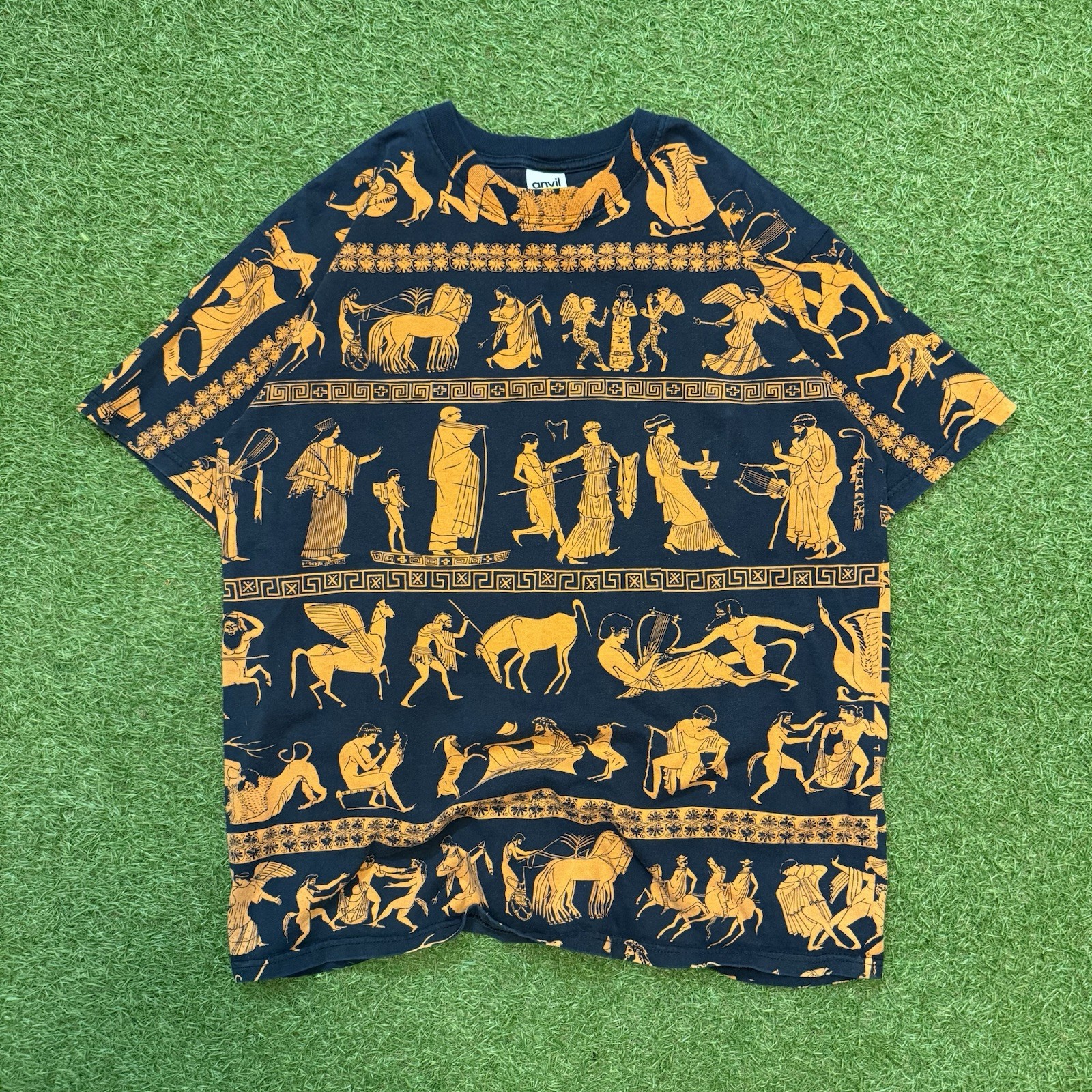 Vintage Wildwood Productions Roman Greek Mythology Art AOP Shirt Size L
