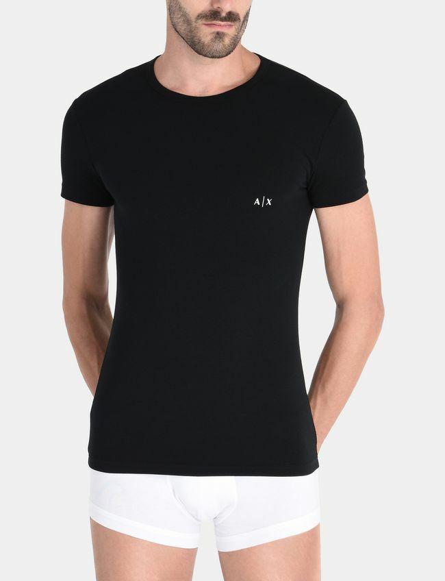 Armani Exchange Men’s 2-Pack Logo Crewneck T-Shirt Black Size Small