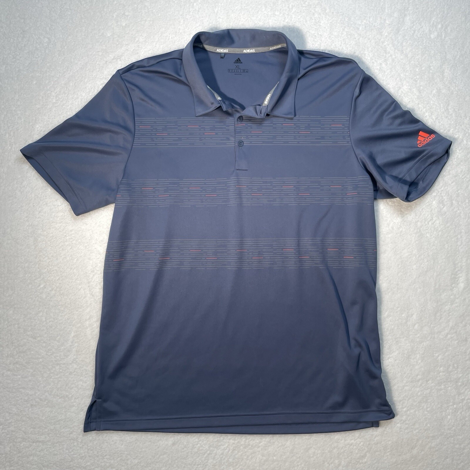 Adidas Shirt Mens Blue Extra Large Polo Golf Quick Dry Button Collared Casual
