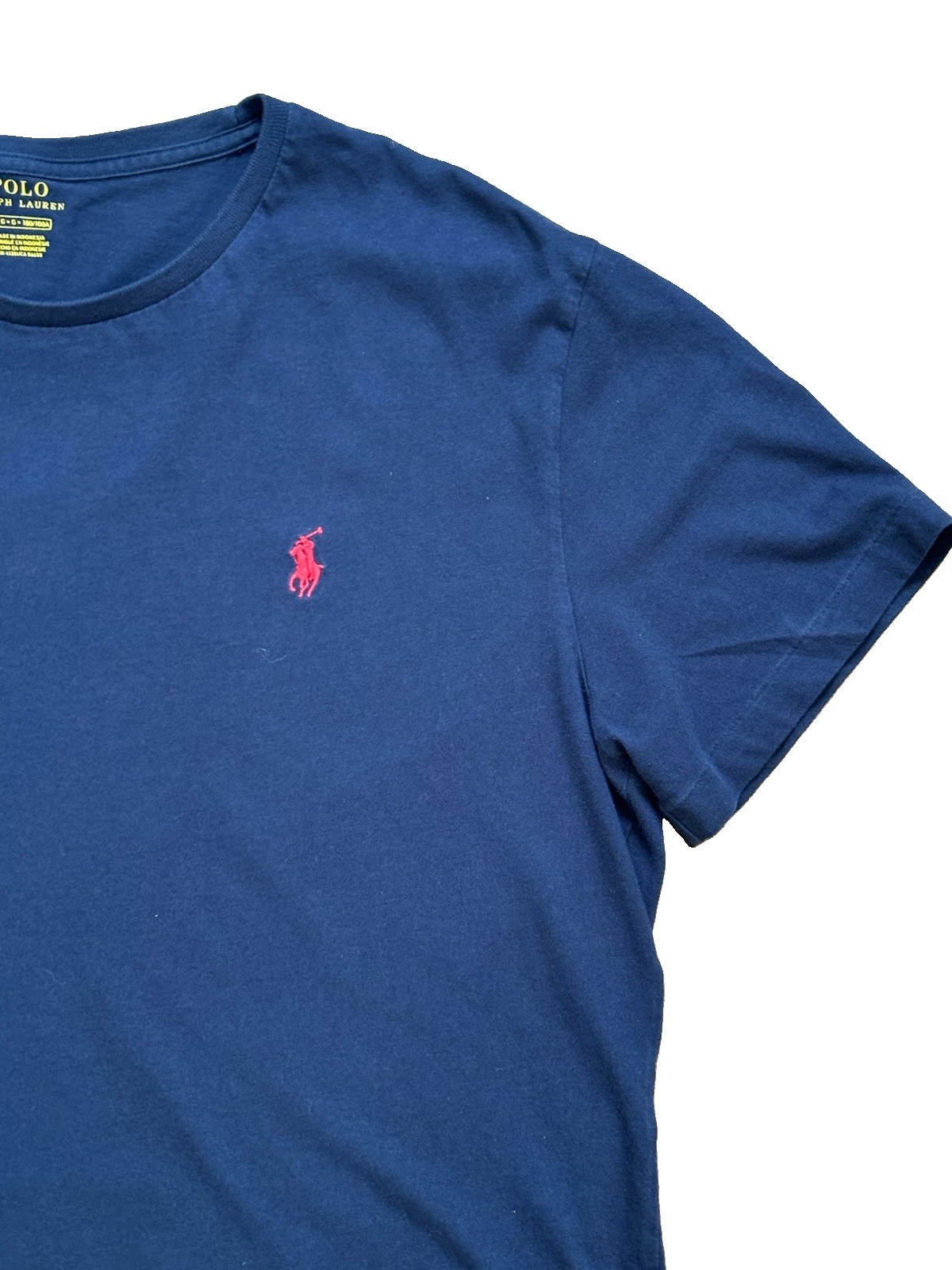 Polo Ralph Lauren Men’s Navy Blue T-Shirt Red Pony Logo Large