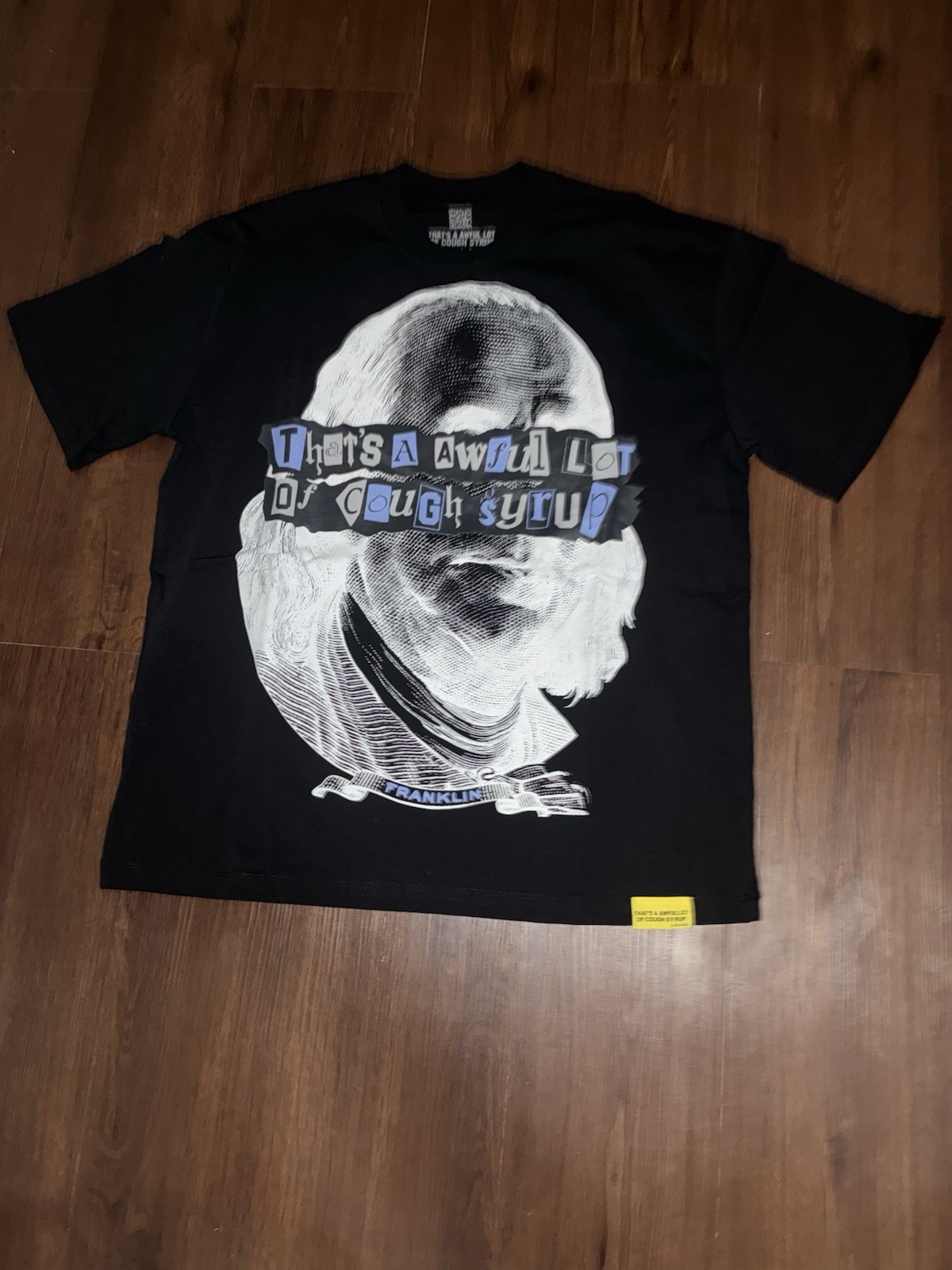Awful Lot of Cough Syrup Men’s L Black Cotton Crew Neck Graphic Tee