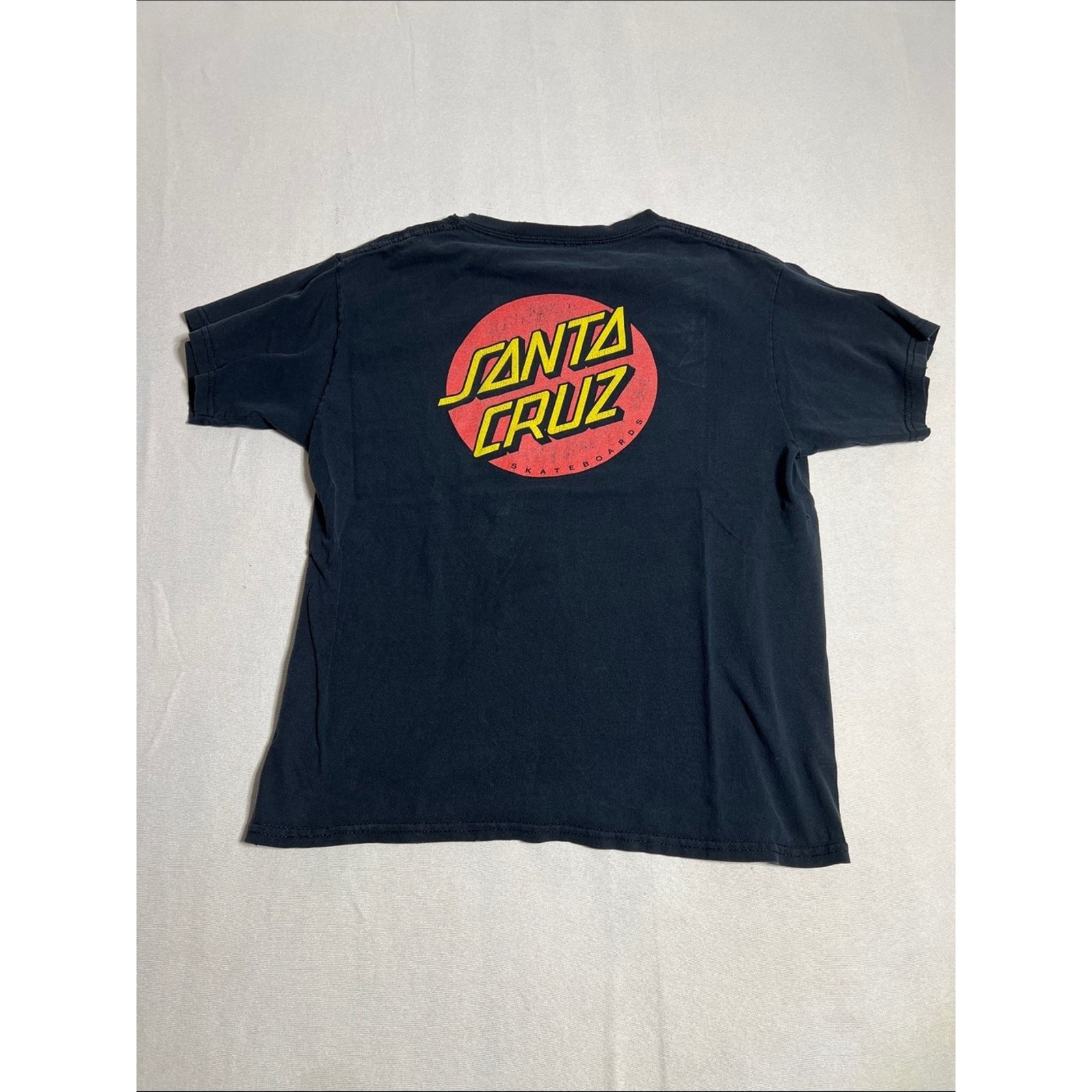 Santa Cruz Skateboards Kids Black Tee with Red Circle & Yellow Logo