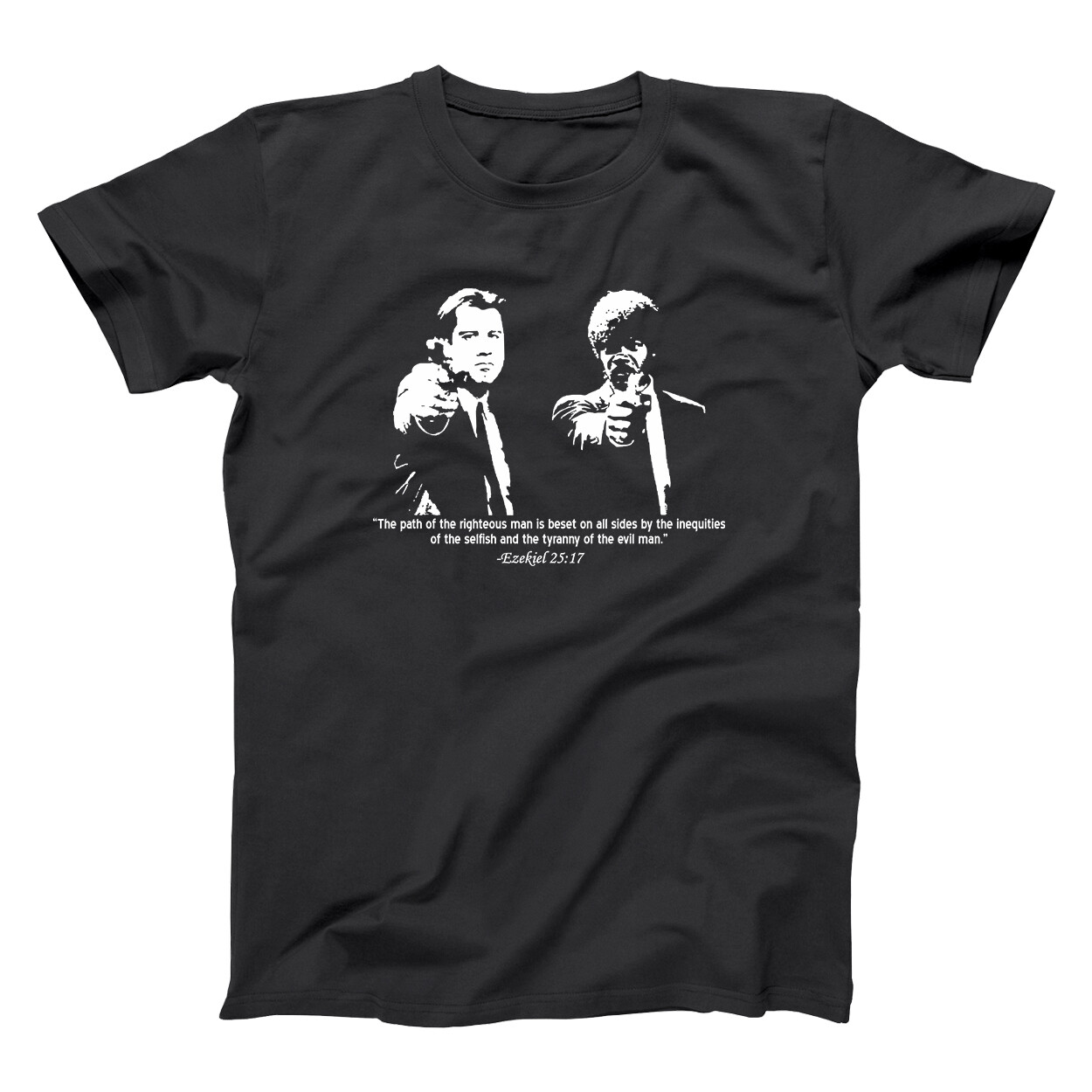 Ezekiel 25:17 Pulp Fiction Bible Verse Black Basic Men’s T-Shirt