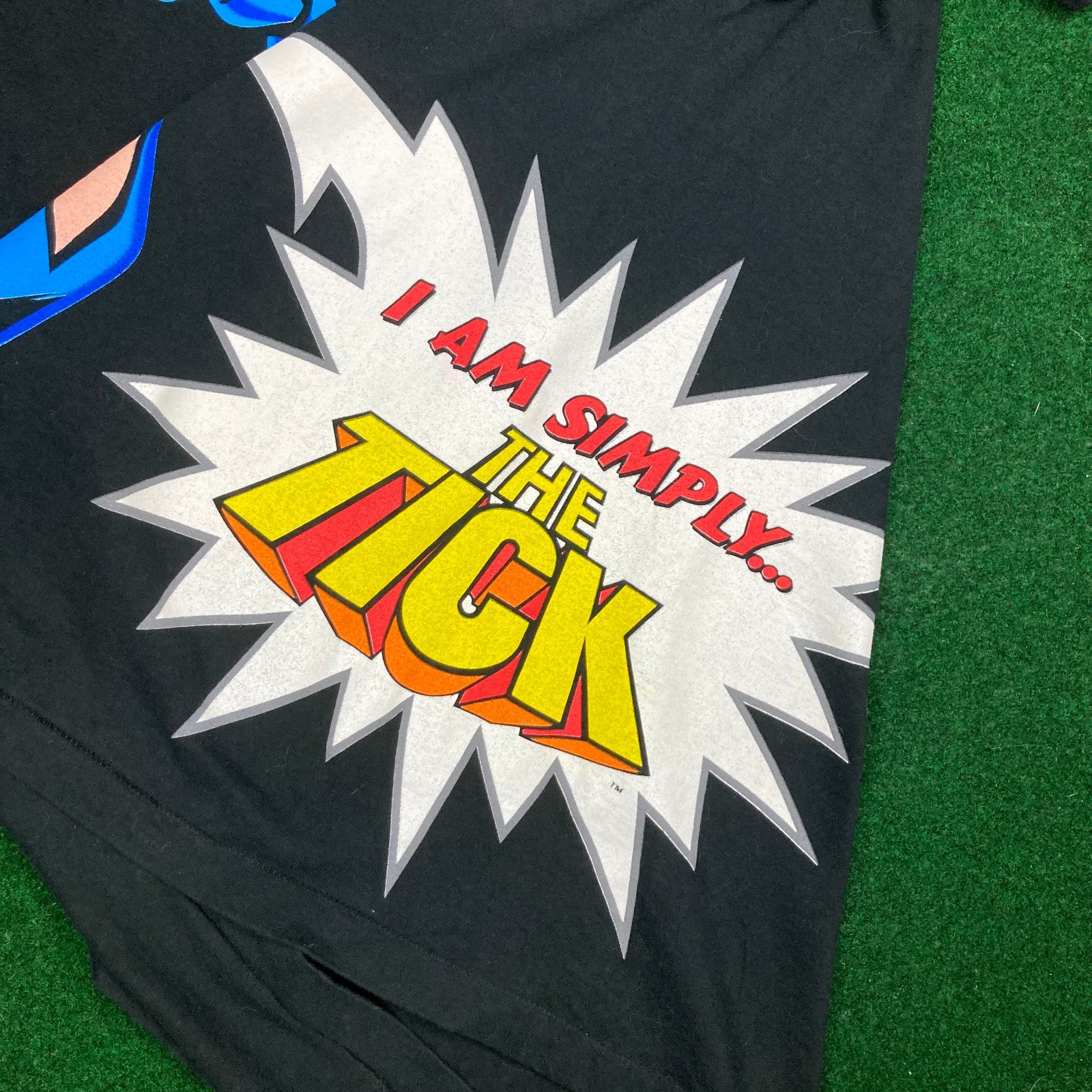 Vintage The Tick Shirt Mens XL Black 1994 Single Stitch Ben Edlund Cartoon 90s