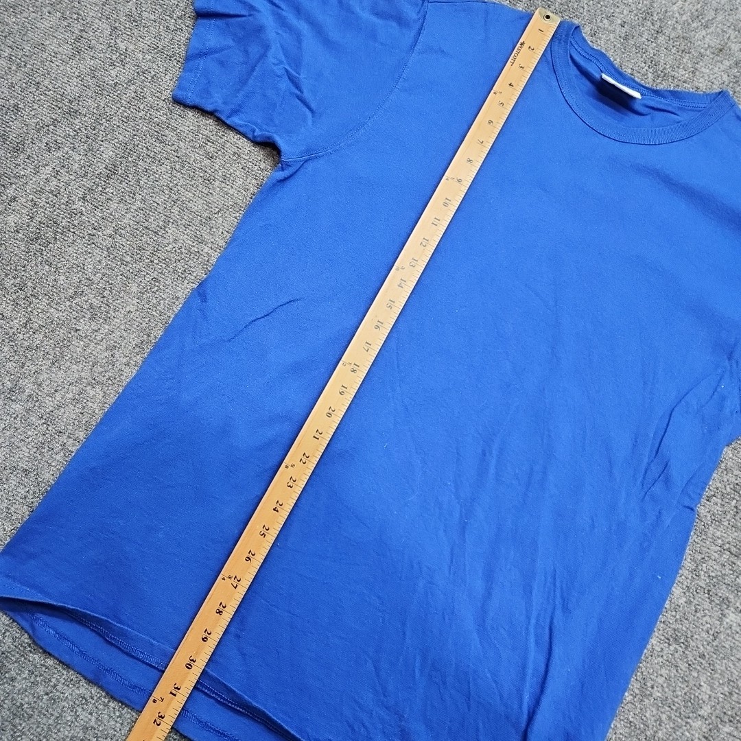 Vintage Champion Athletic Blank T-Shirt Men XL Sportswear Plain Blue Late 90s
