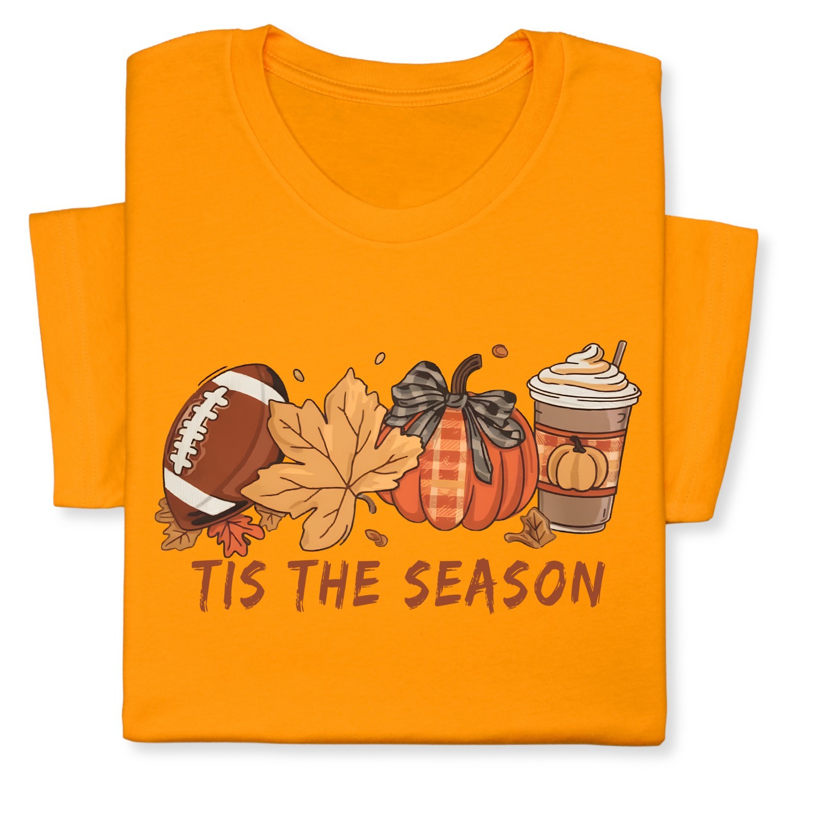 Tis the Season Fall T-Shirt, Pumpkin Spice & Football Autumn Tee