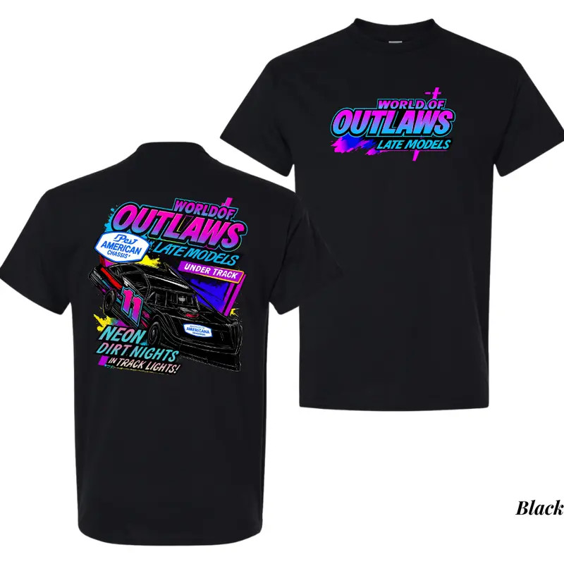 Neon Dirt Track Racing Shirt Outlaws Late Models Street Stock Graphic Tee