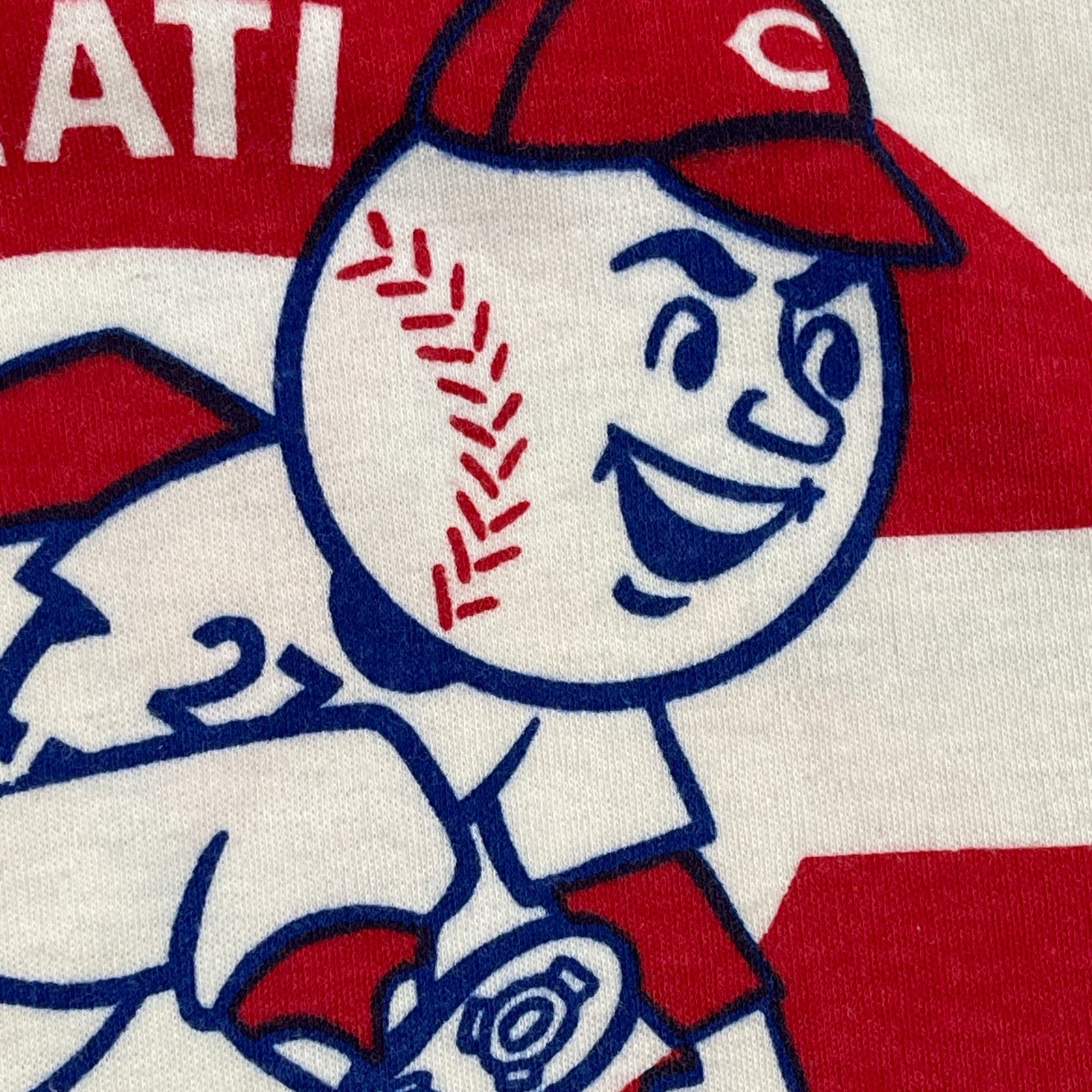 Vintage 70s Cincinnati Reds Mike #28 Baseball Shirt Teens Medium 15×22 Ivory