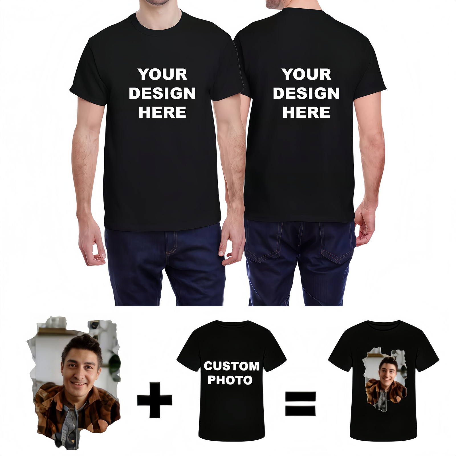 Custom Event Organizer T‑Shirt,Company Logo Front & Back Print Holiday Team Wear