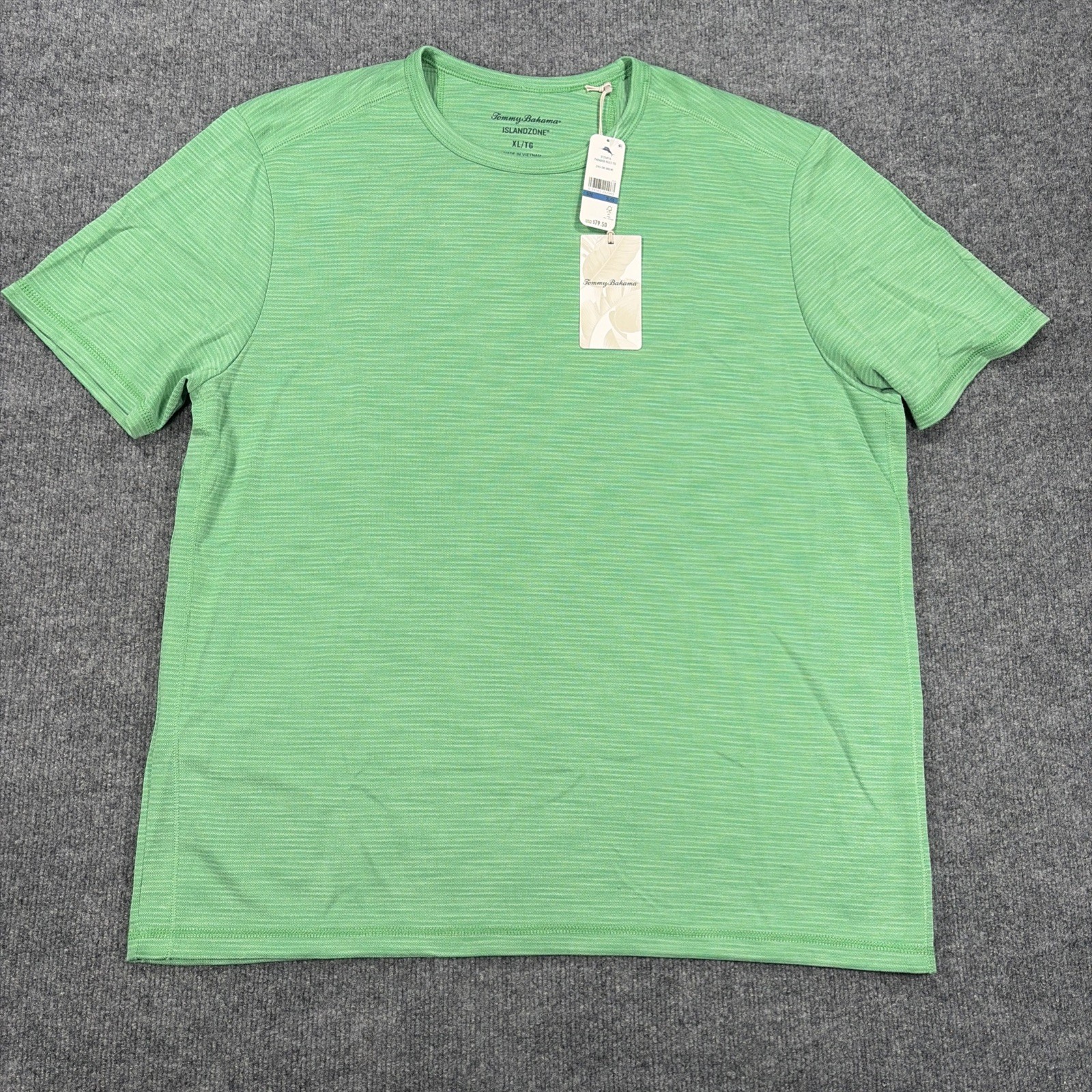 NWT Tommy Bahama Island Zone Short Sleeve T-Shirt Men XL Green Striped
