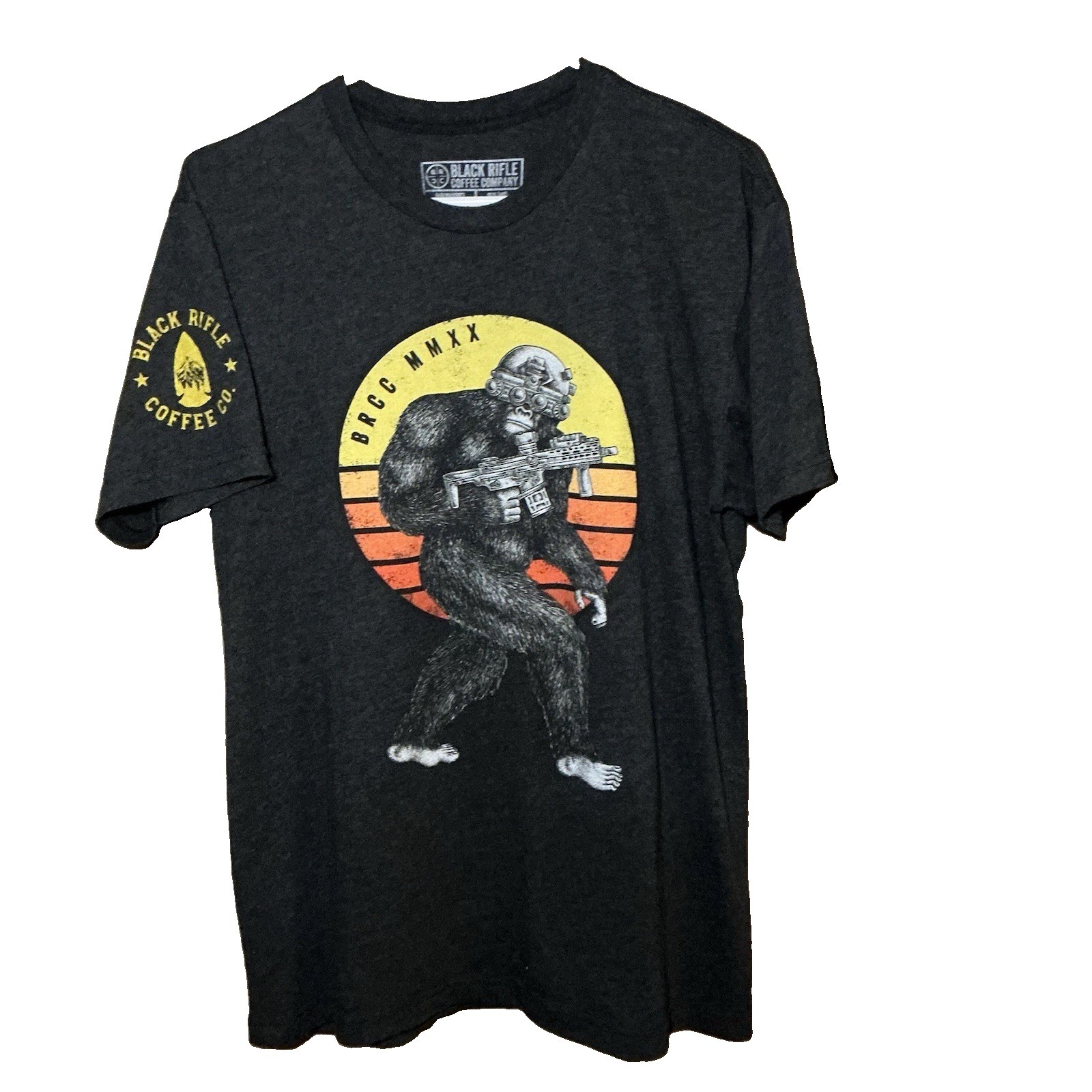 Black Rifle Coffee Co Sasquatch T-Shirt Mens Large Dark Gray Short Sleeve Crew