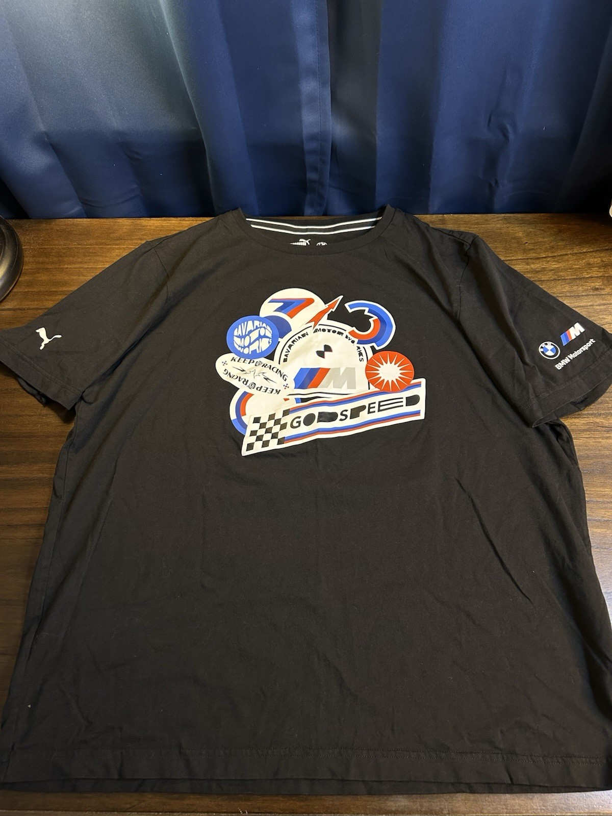Puma BMW MMS Motorsport Statement Graphic Mens Tee X-LARGE XL Black