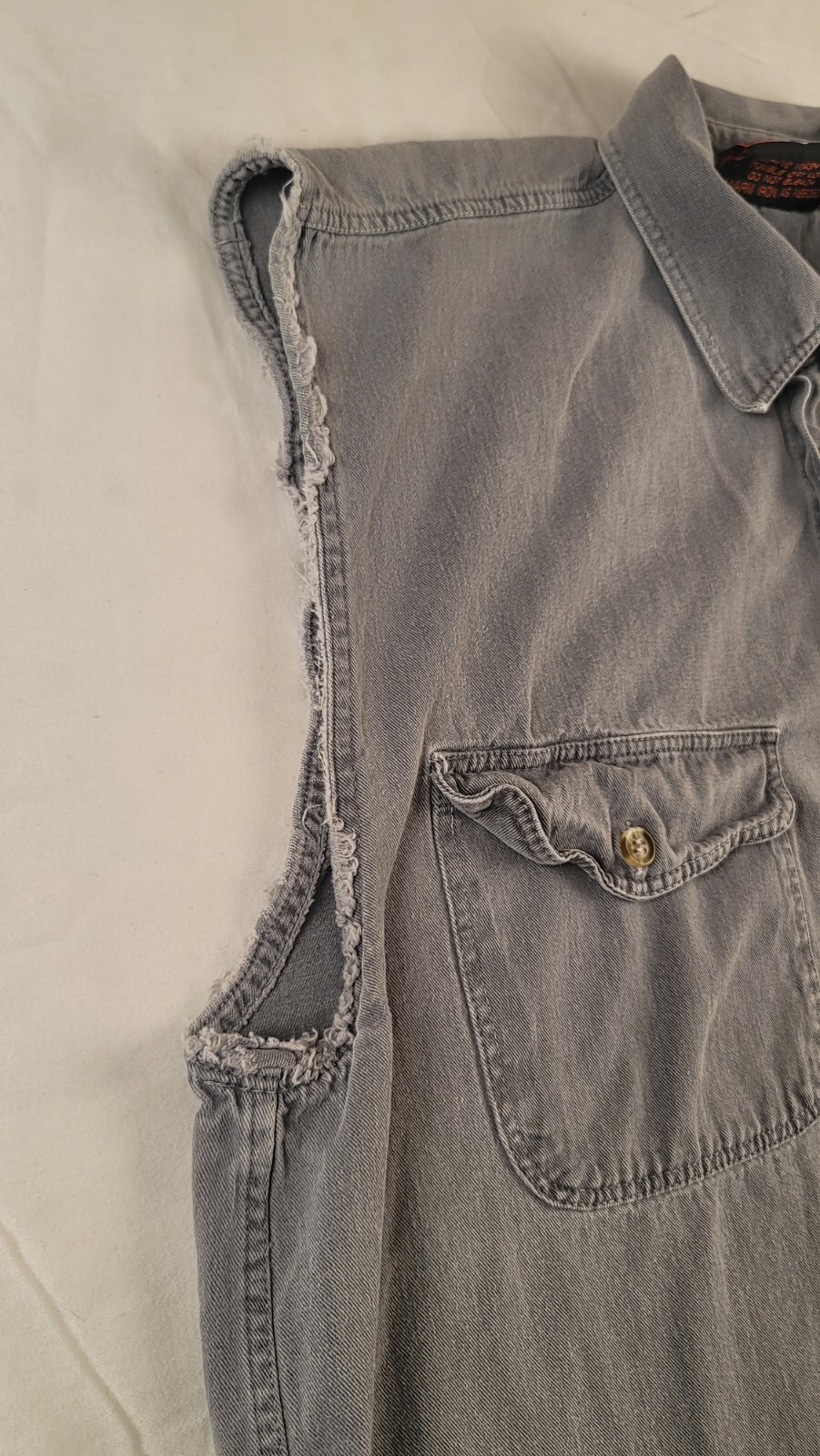 2002 Sturgis Black Hills Rally 62nd Anniversary Gray Denim Vest Jean Size L