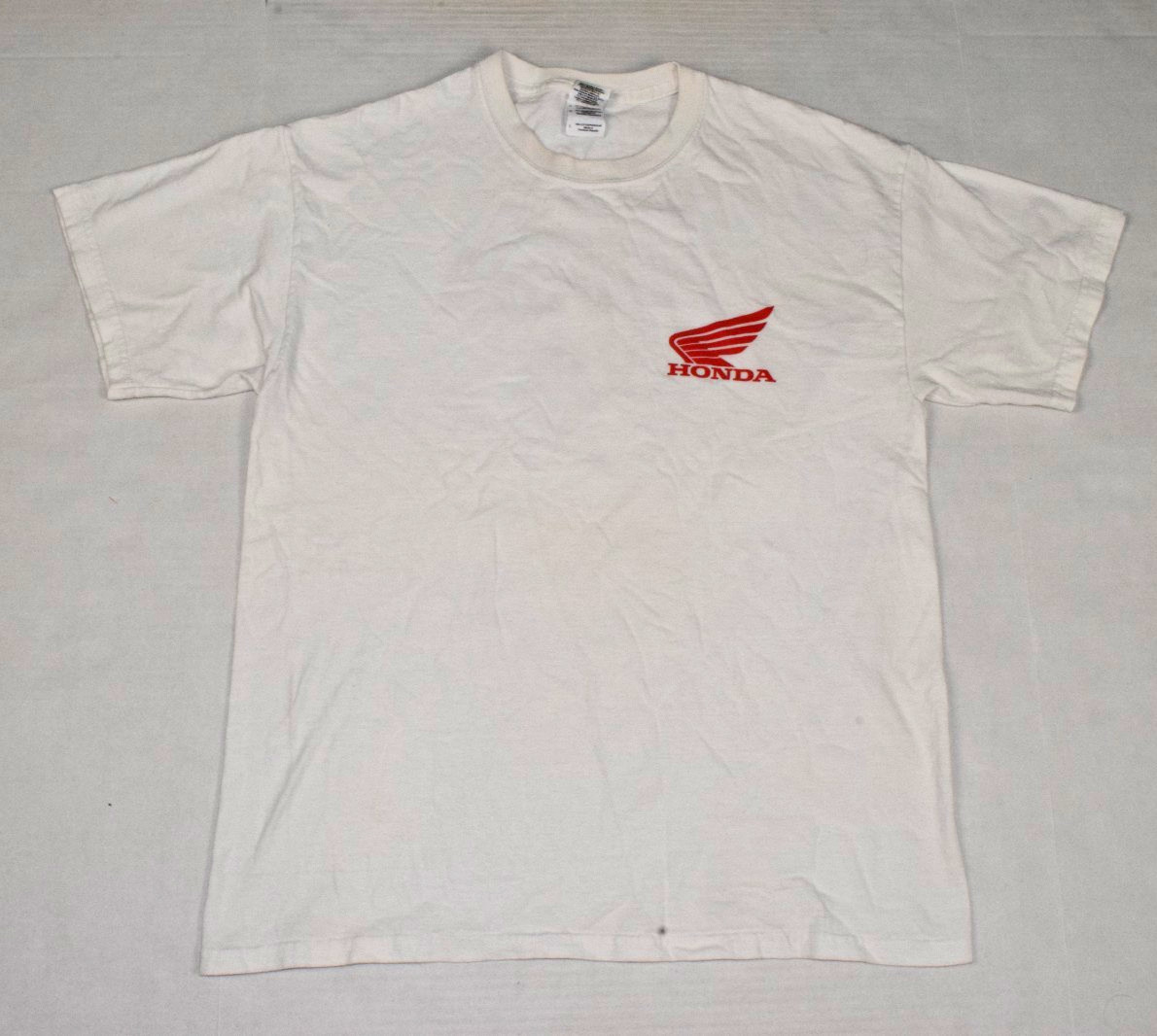 Vintage T-Shirt Gildan Size M Honda I Wanna Ride Slogan White Cotton 2012