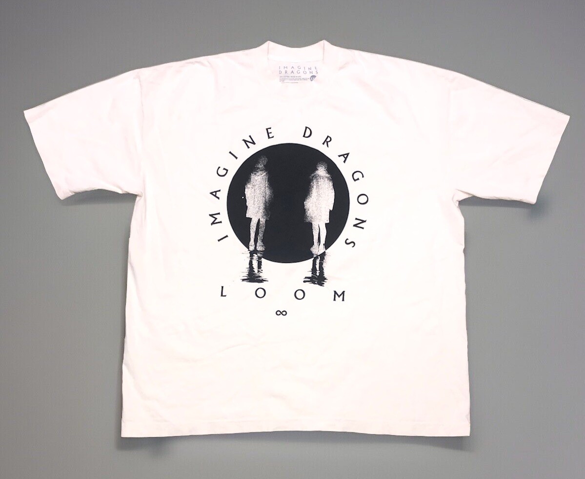 Imagine Dragons T Shirt XXL Cream LOOM World Tour 2024 Merch NEW *flaw