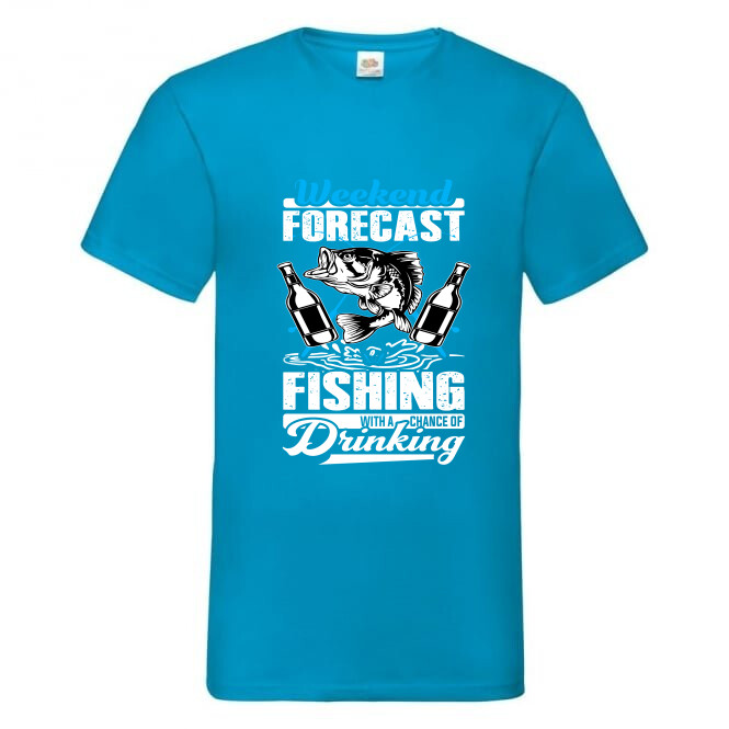 Fishing Forecast Drinking Humour Novelty T Shirt Various Colours And Sizes