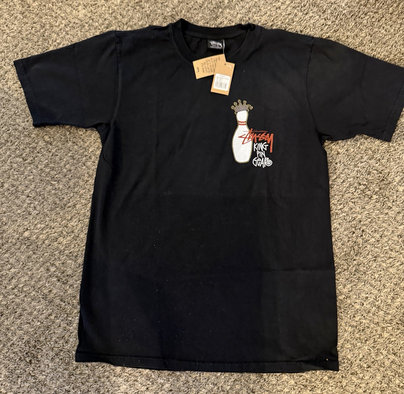 Stussy Shirt Tee Tshirt Black Size Small Double Sided Streetwear ✅