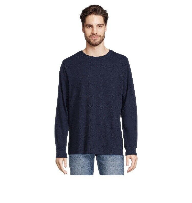 George Men’s Long Sleeve Navy Blue Stretch T-Shirt Size S (34-36) Chest 36″ NWT