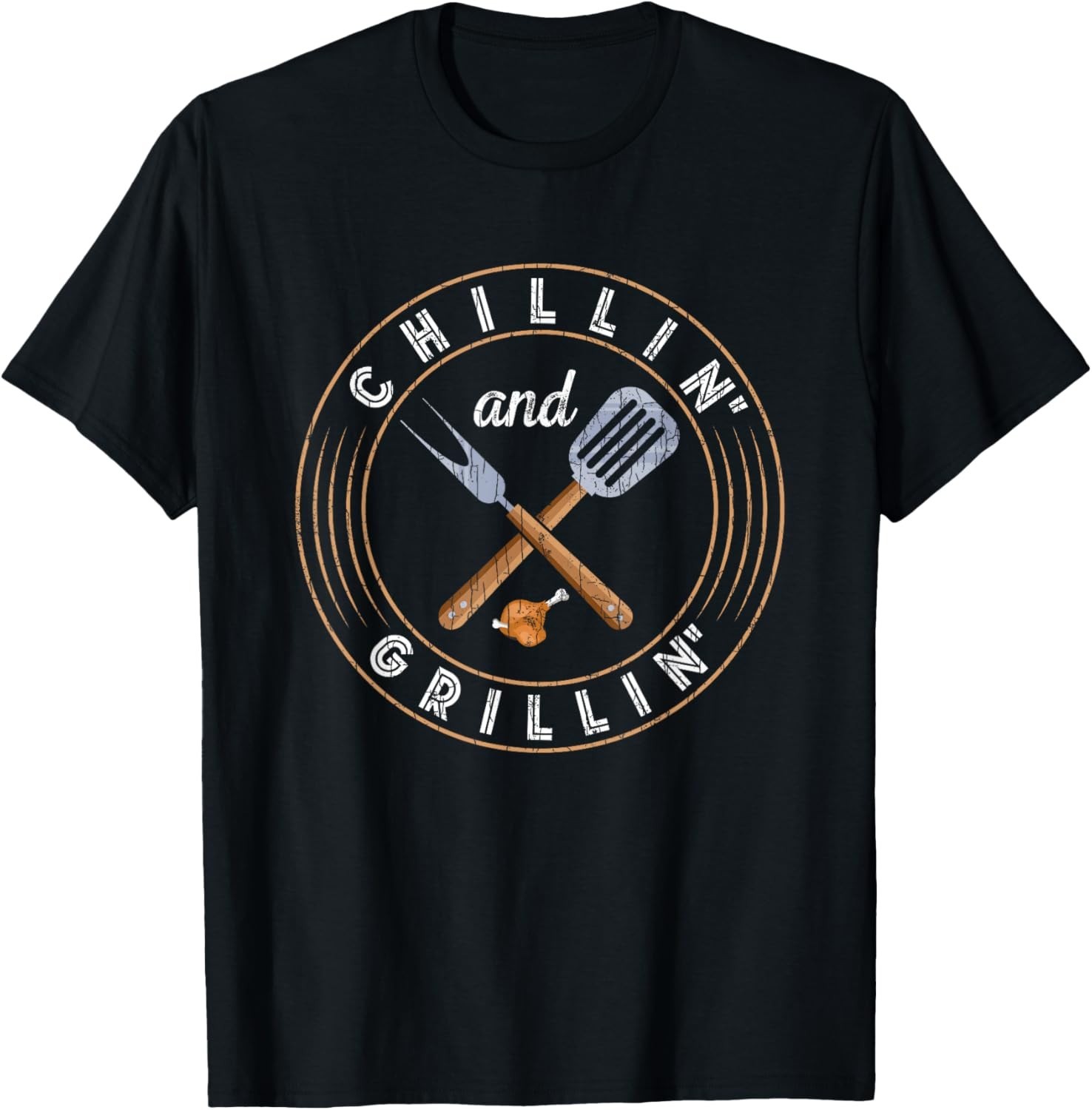 Chillin and Grillin Funny Barbeque Grilled BBQ Lover Graphic Gift Unisex T-Shirt