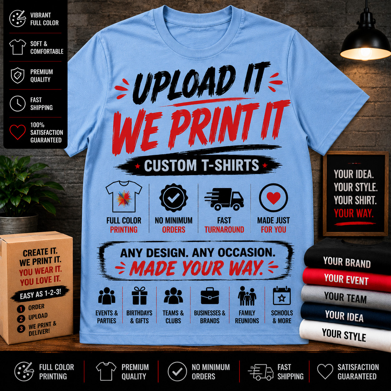Mens XL Custom Tee Colors Here Tee Shirt Customized Artwork Emailed By Customer