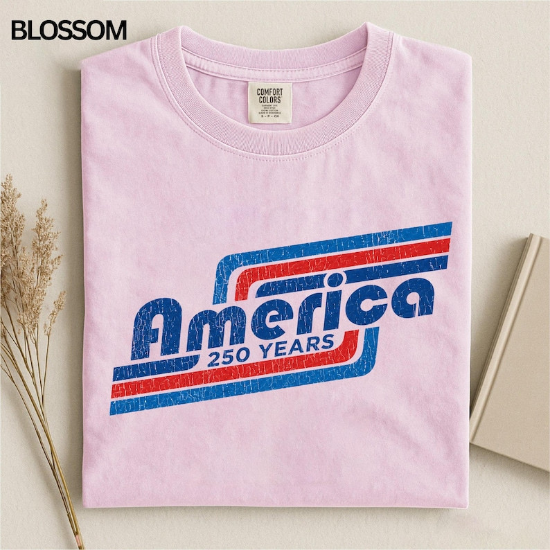 Patriotic 250 Years USA T-Shirt Vintage American Flag Independence Day Tee