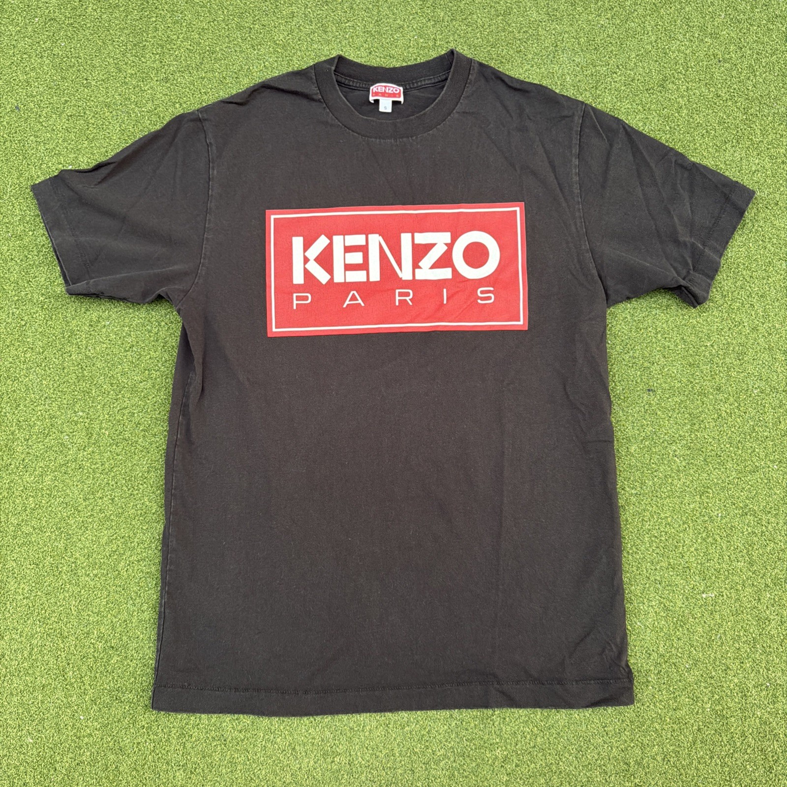 KENZO Paris Box Logo T Shirt short sleeve Black Red Small