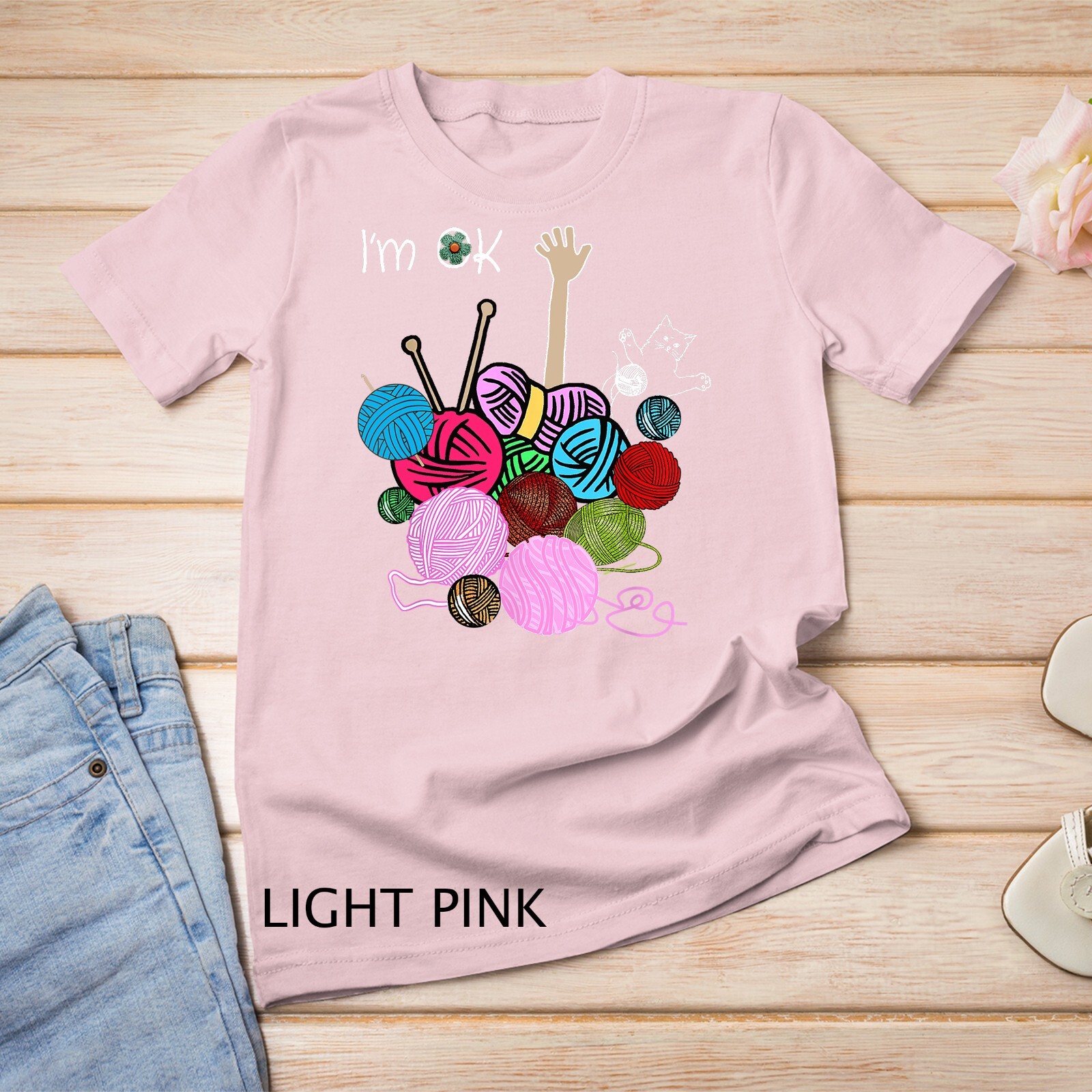 I’m Ok Crochet And Knitting Funny Crocheting T-Shirt Unisex T-shirt