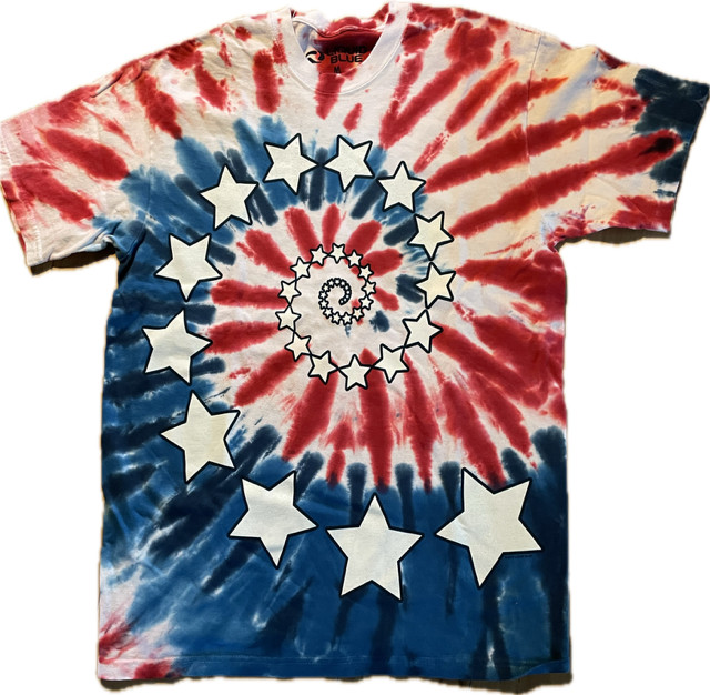 USA FLAG-STARS & STRIPES SPIRAL-Tie Dye T-SHIRT- M-L-XL-2X