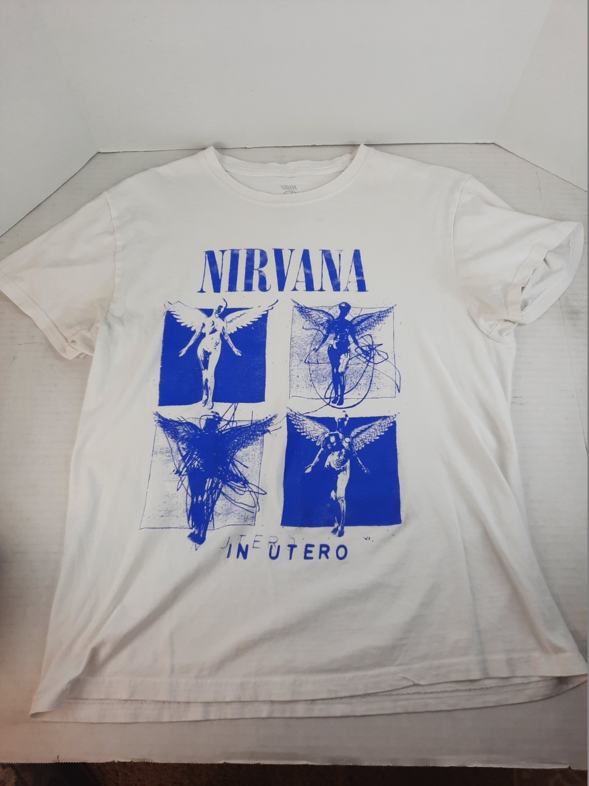 Nirvana In Utero T-shirt featuring Blue Four Panel Angelic Design Medium