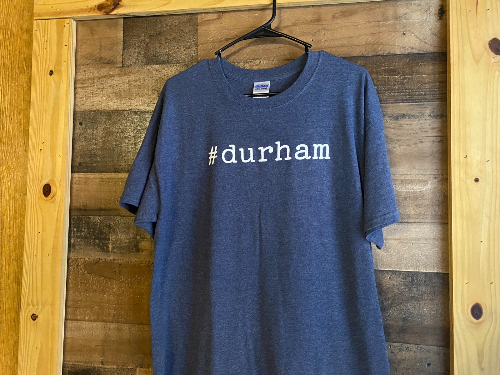 Durham T-Shirt Adult Large Mens Womens North Carolina Gray White City Tee Gildan
