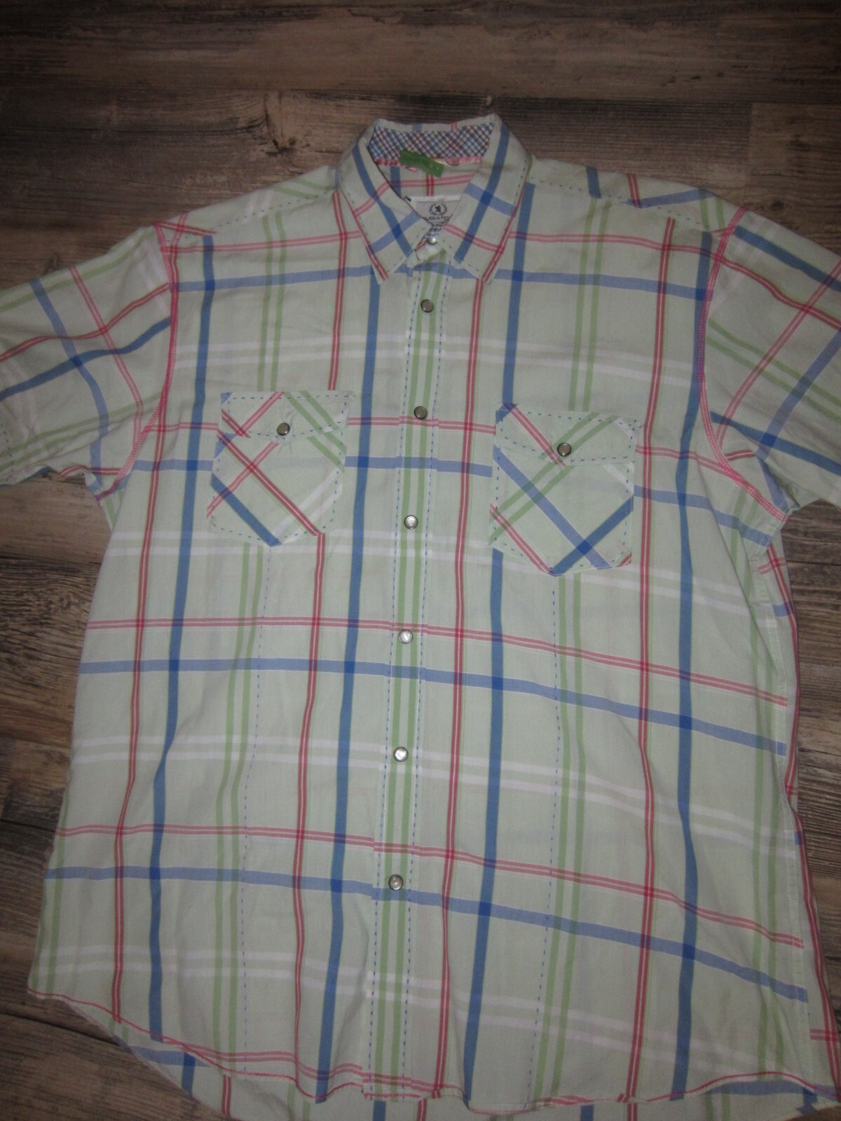 MENS BUGATCHI UOMO PALID SNAP BUTTON SHIRT FIT LIKE LARGE CHEST 46