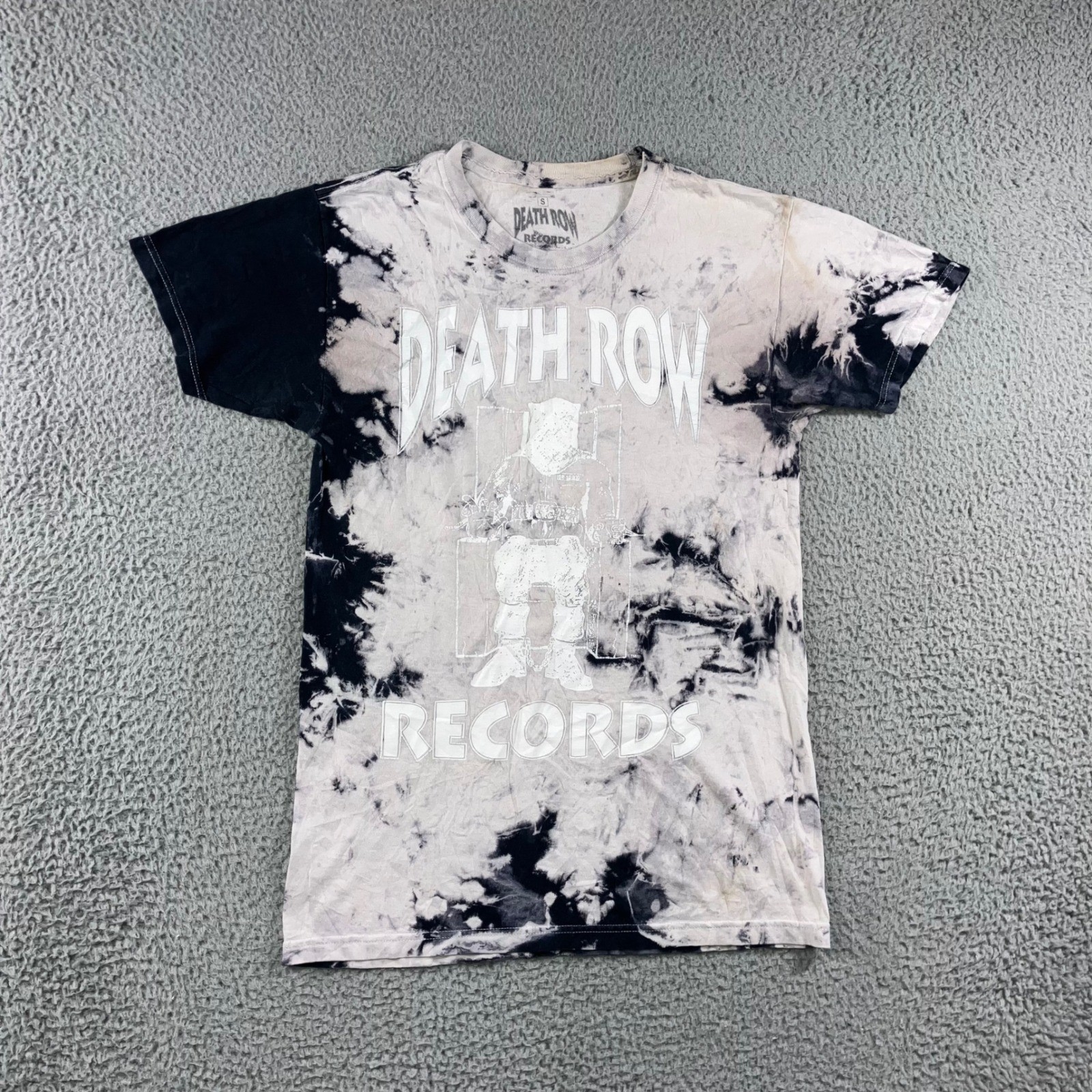 Death Row Records Graphic Tee Men S Black White Tie Dye Hiphop Retro Streetwear