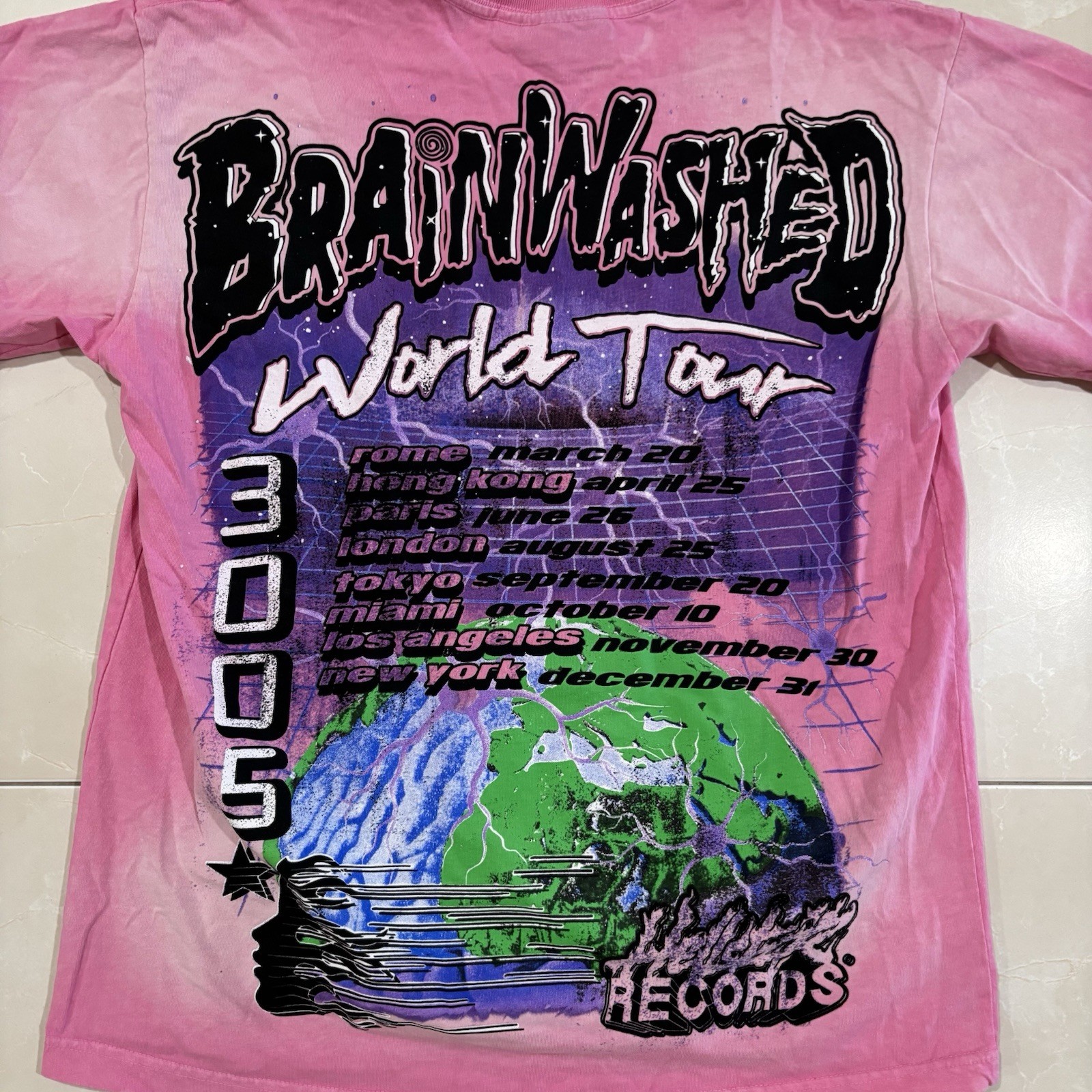 Hellstar T Shirt Men’s Large Brainwashed Pink AOP Skate Grunge Punk Y2K 3005