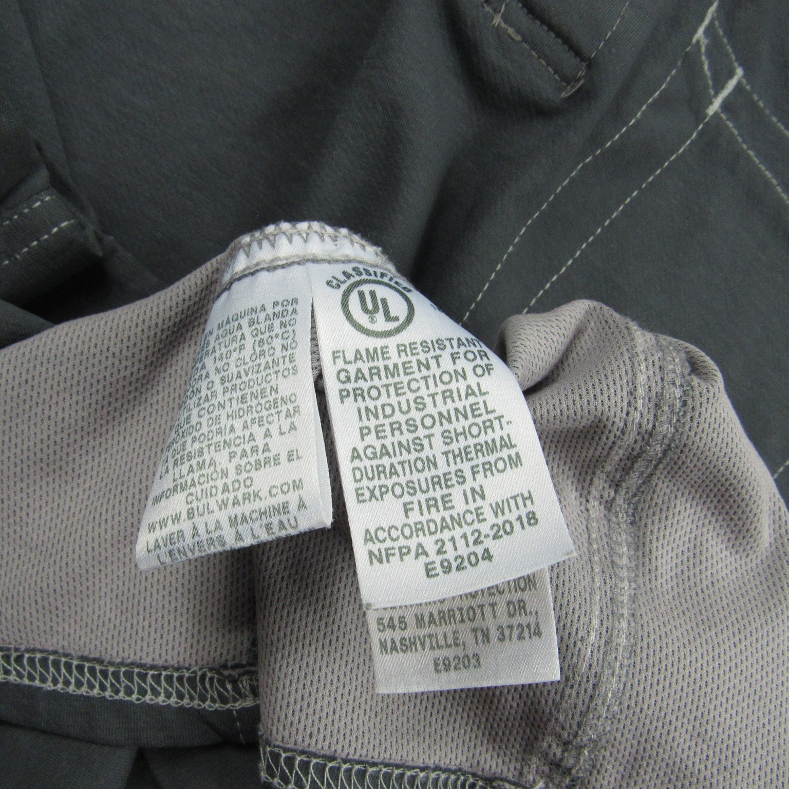 Bulwark Shirt Mens Large Gray Henley FR Fire Resistant IQ Westex Pocket Cat 2 A1