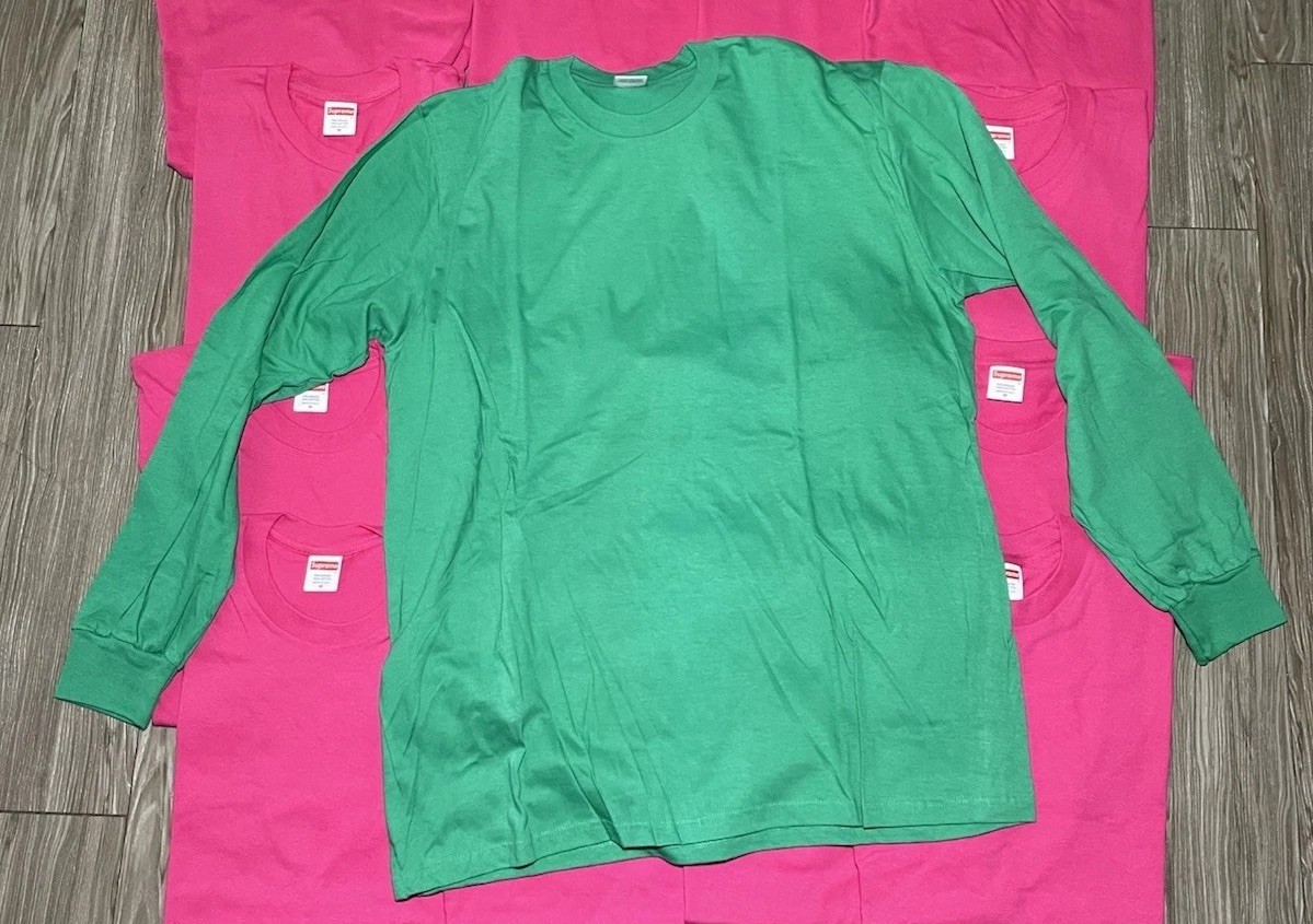 Supreme Blank Shirt Lot LS SS Multicolor NWOT Made In USA Box Logo Streetwear
