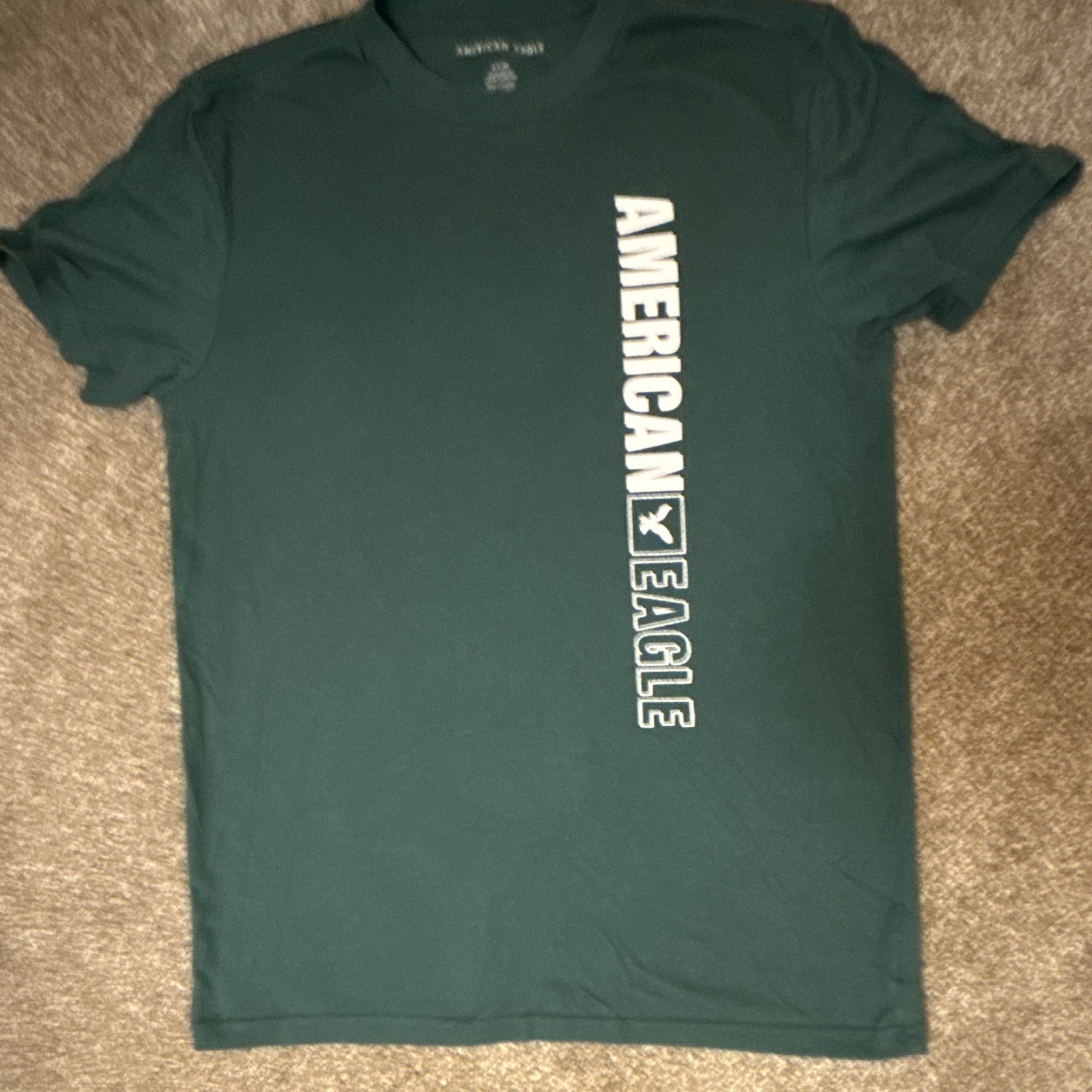 American Eagle Men’s Green Graphic Logo Crew Neck Short Sleeve T-Shirt Size S