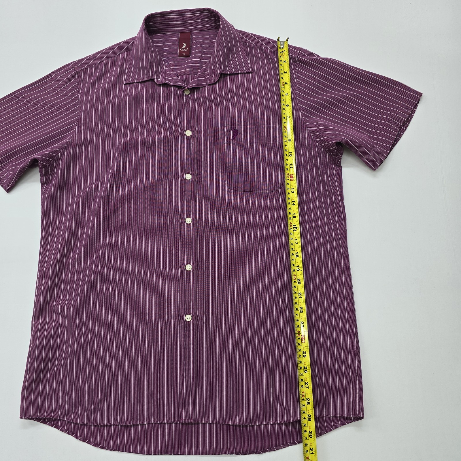 Polo Mens Purple Striped Button Up Chest Pocket Shirt XXL Regular